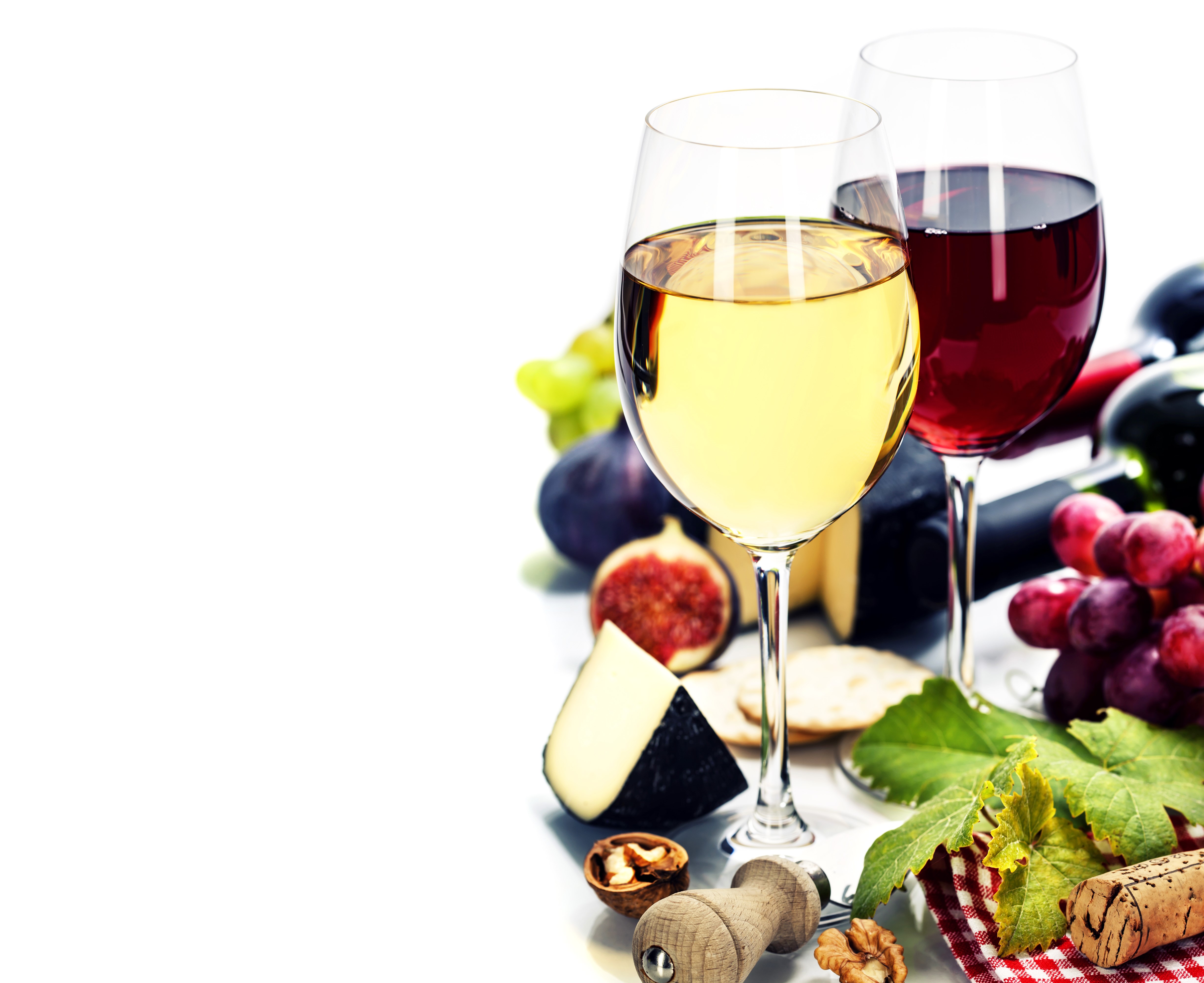 Wine and Cheese Tasting with Grapes and Figs HD Wallpaper