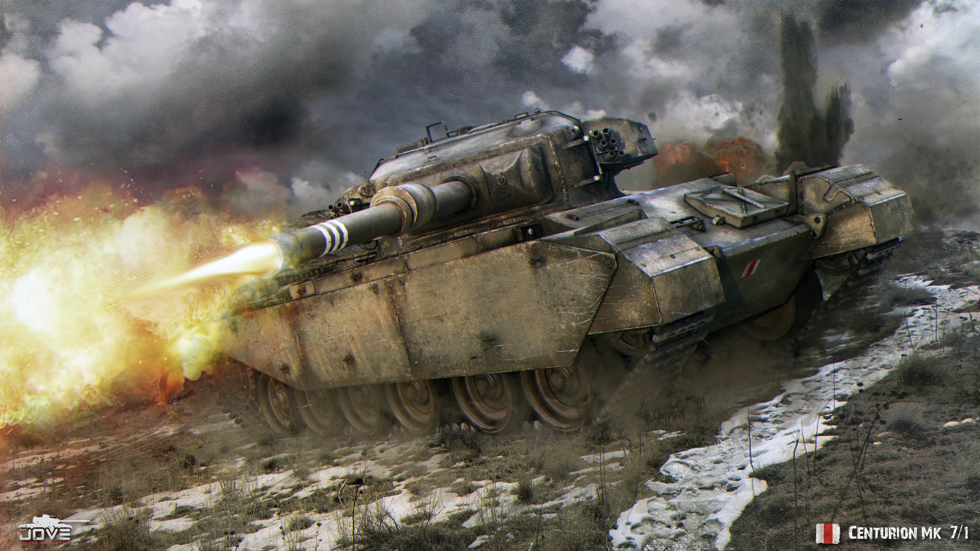 Centurion Mk. 7/1 Tank Firing in World of Tanks HD Wallpaper