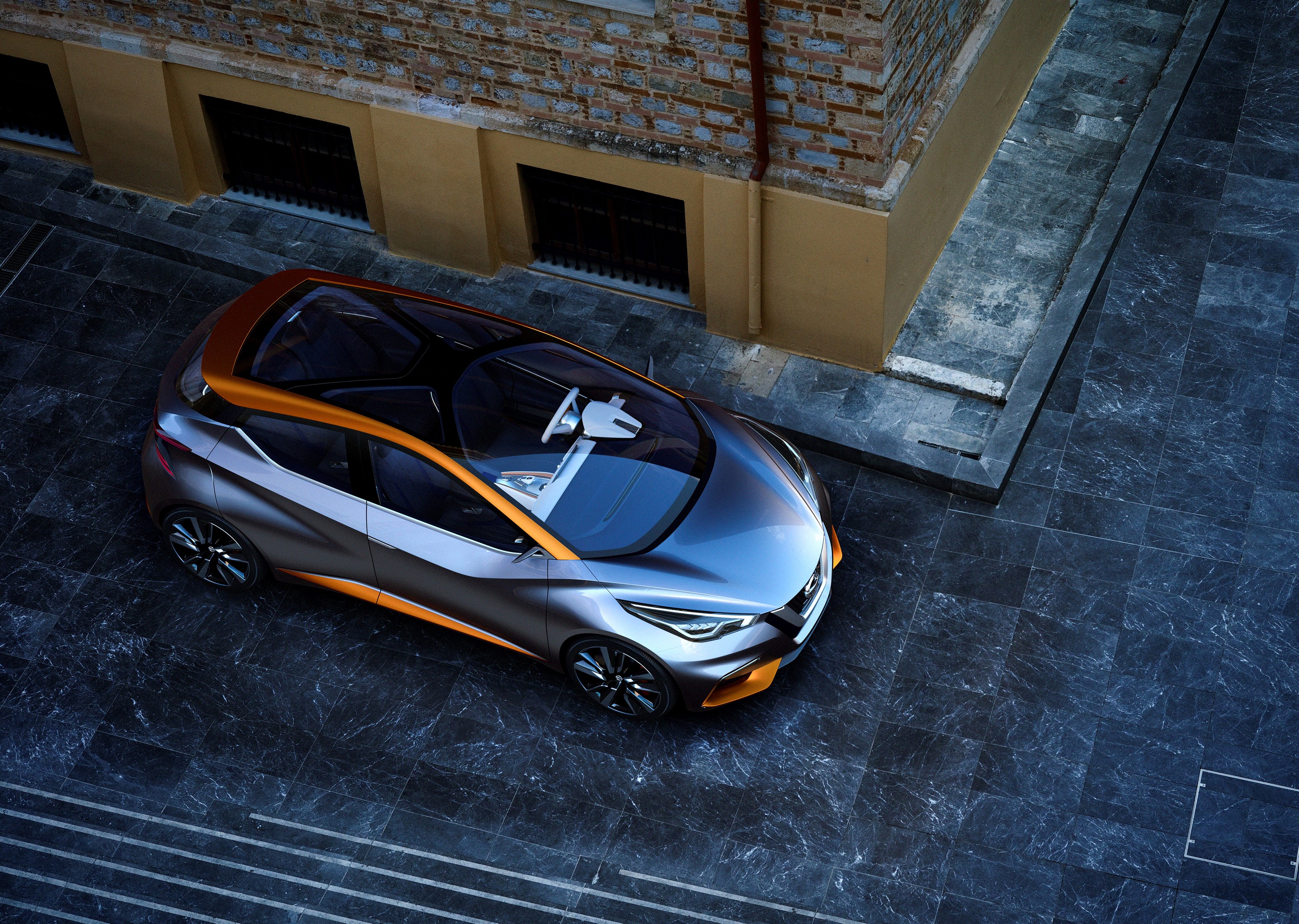 Nissan Sway concept car from above HD Wallpaper