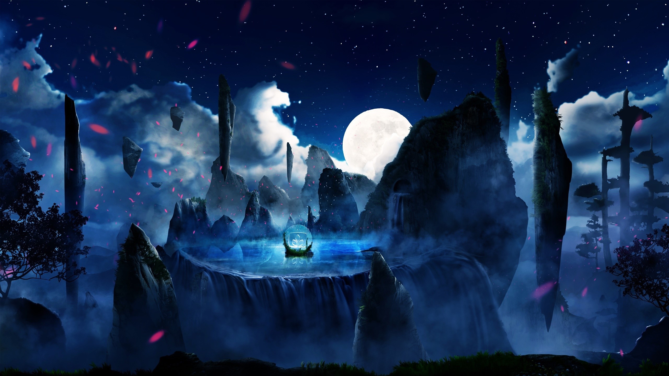 Fantastic world Stars Clouds HD Wallpaper