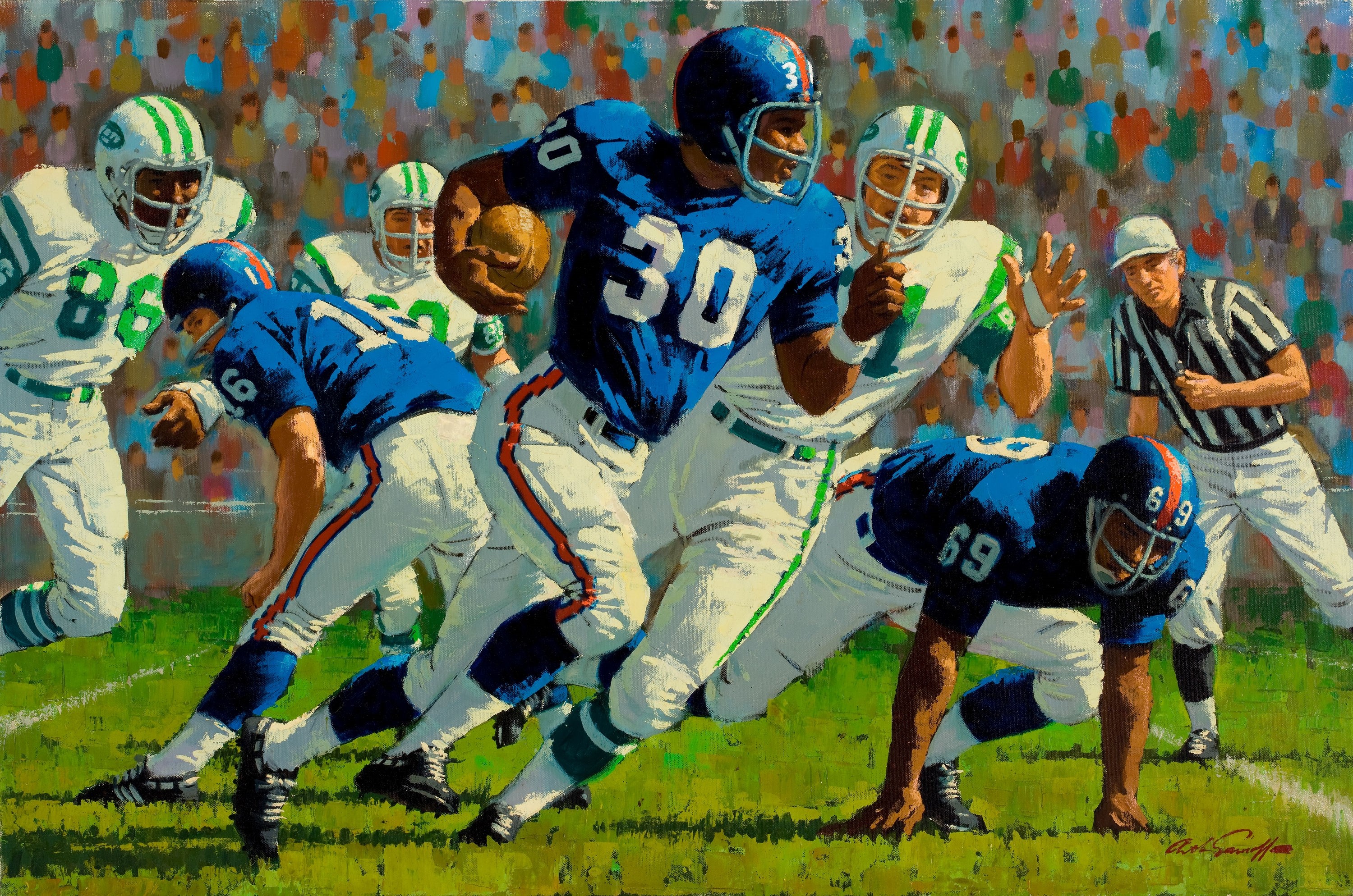 Arthur Saron Sarnoff American Football Painting HD Wallpaper