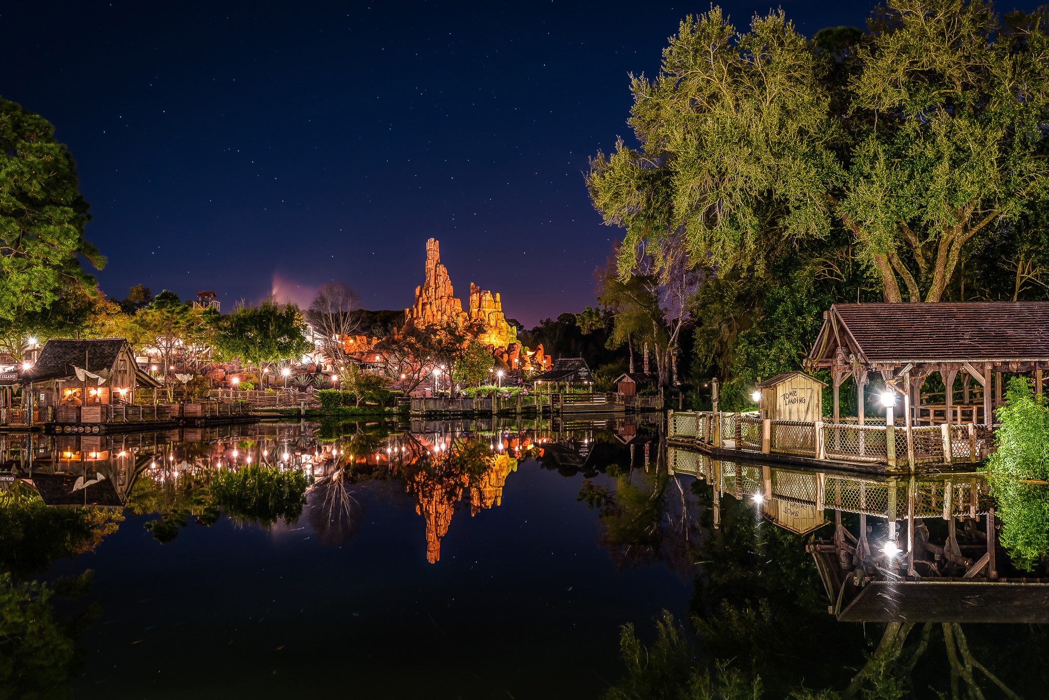 Big Thunder Mountain Railroad at Disneyland at Night HD Wallpaper