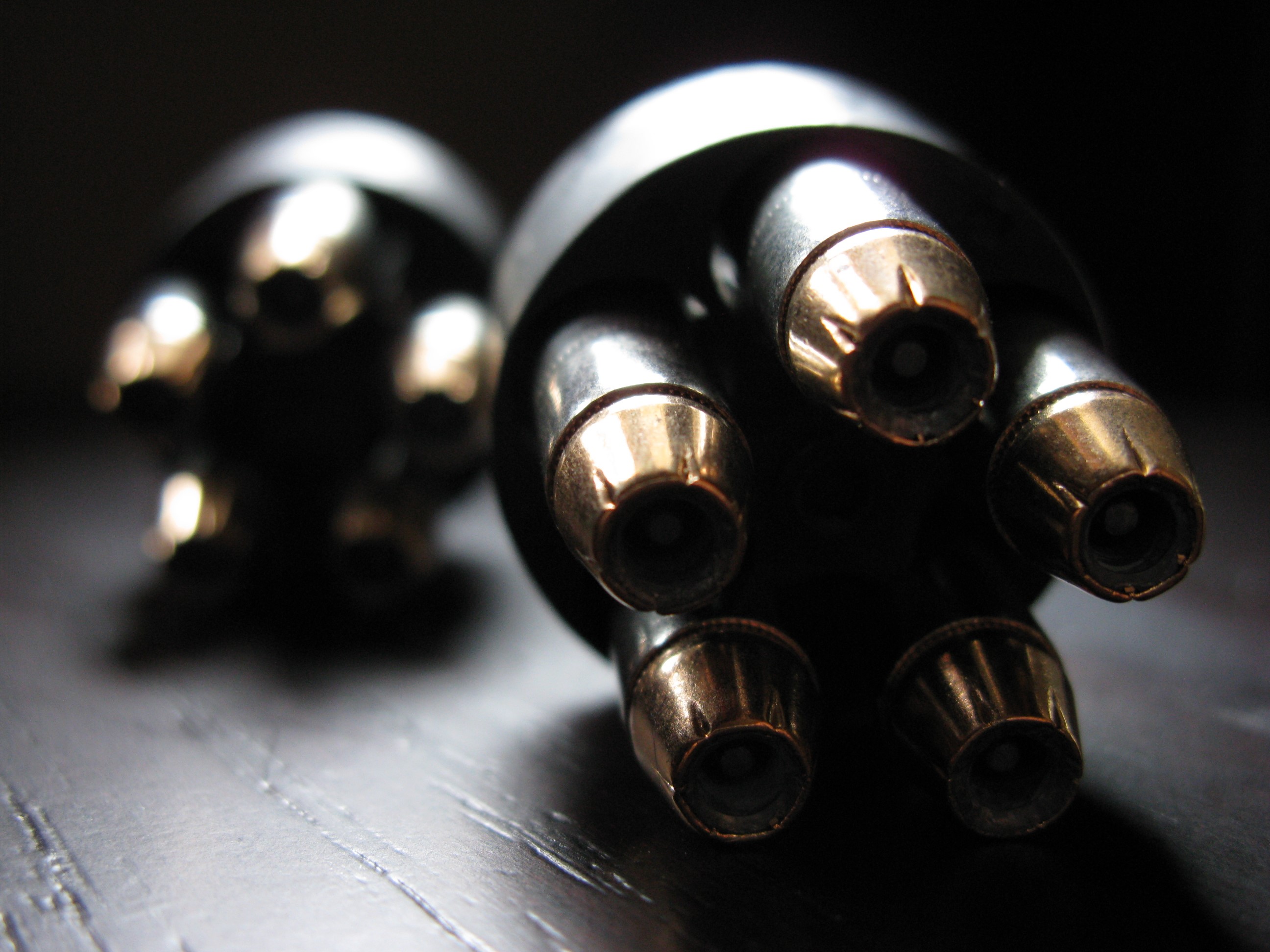 Close-up of firearm cartridges HD Wallpaper