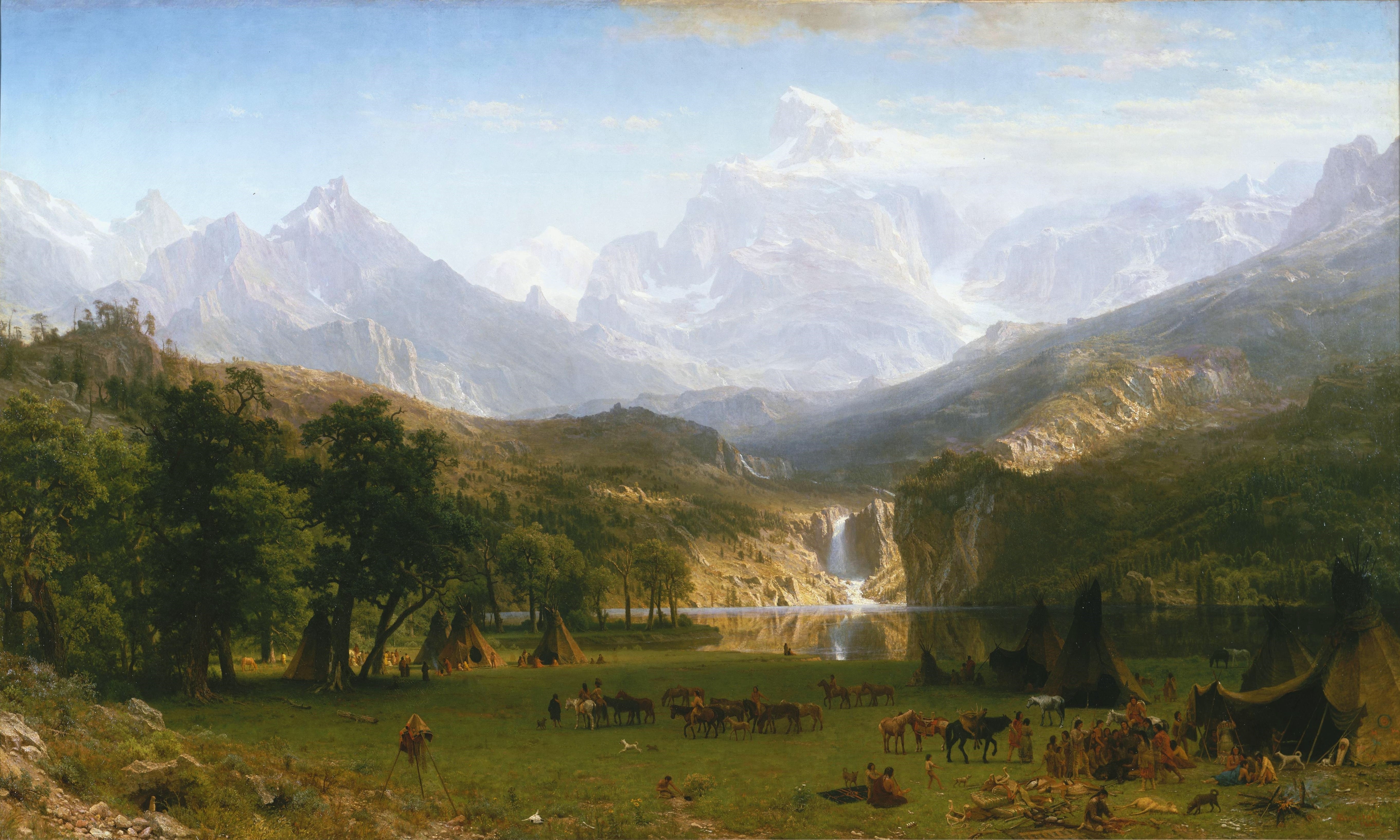 The Rocky Mountains, Lander's Peak by Albert Bierstadt HD Wallpaper