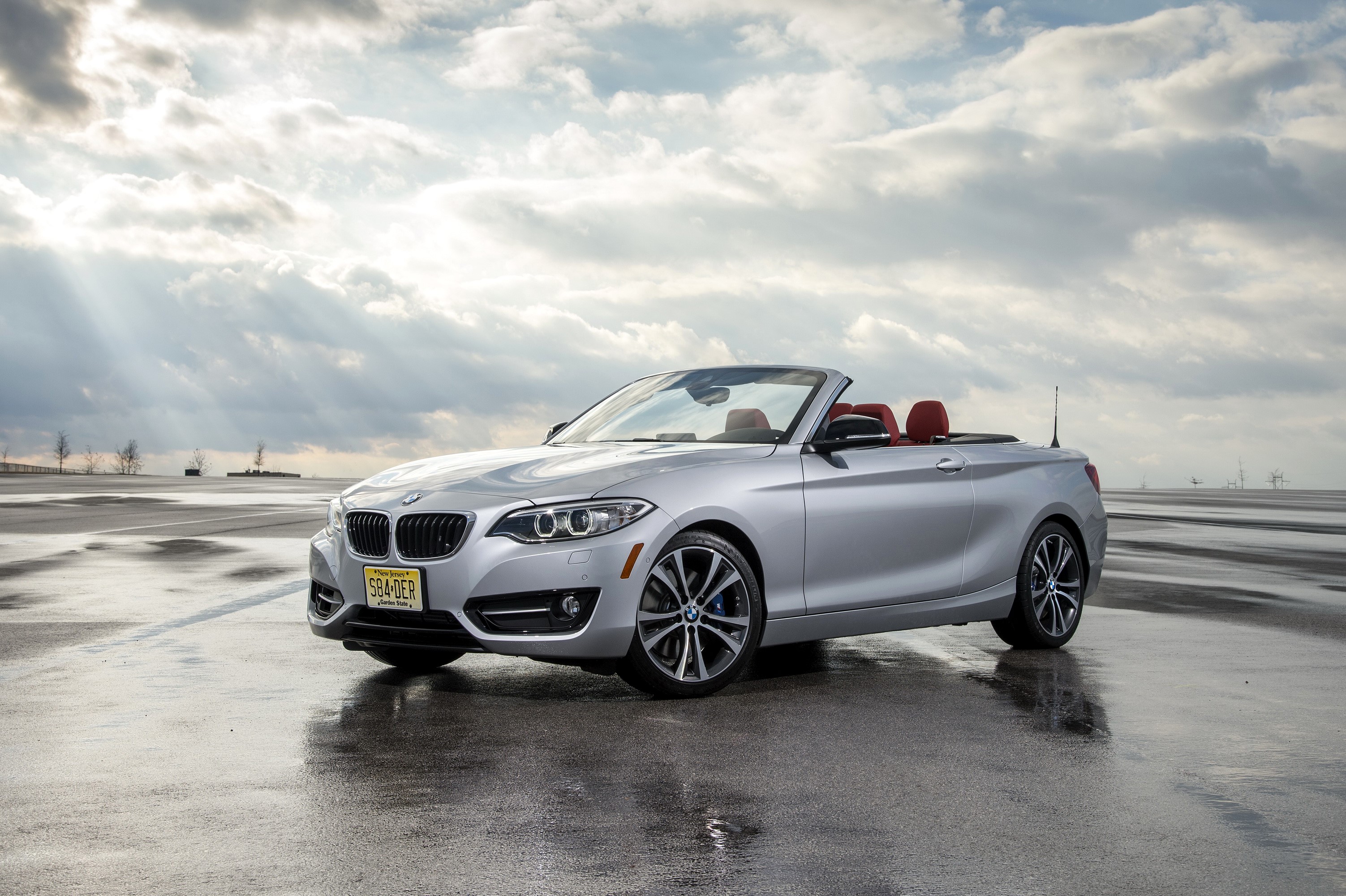 Silver 2015 BMW 228i F23 Convertible HD Wallpaper