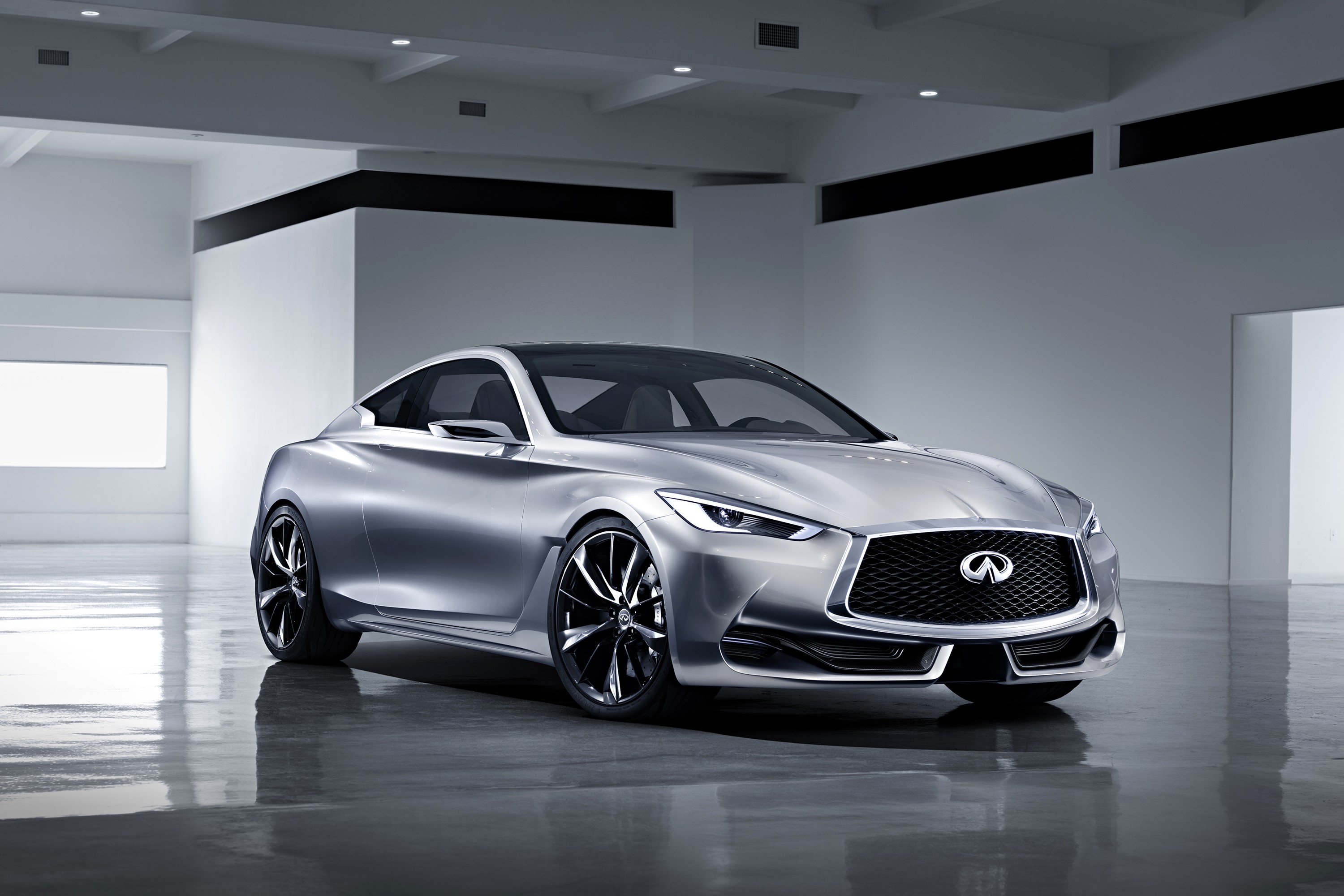 Silver Infiniti Q60 Concept Car HD Wallpaper