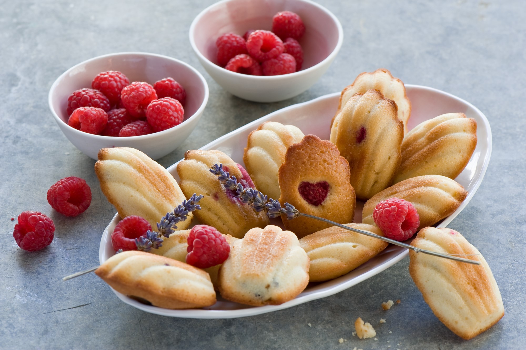 Raspberry Madeleines with Lavender HD Wallpaper
