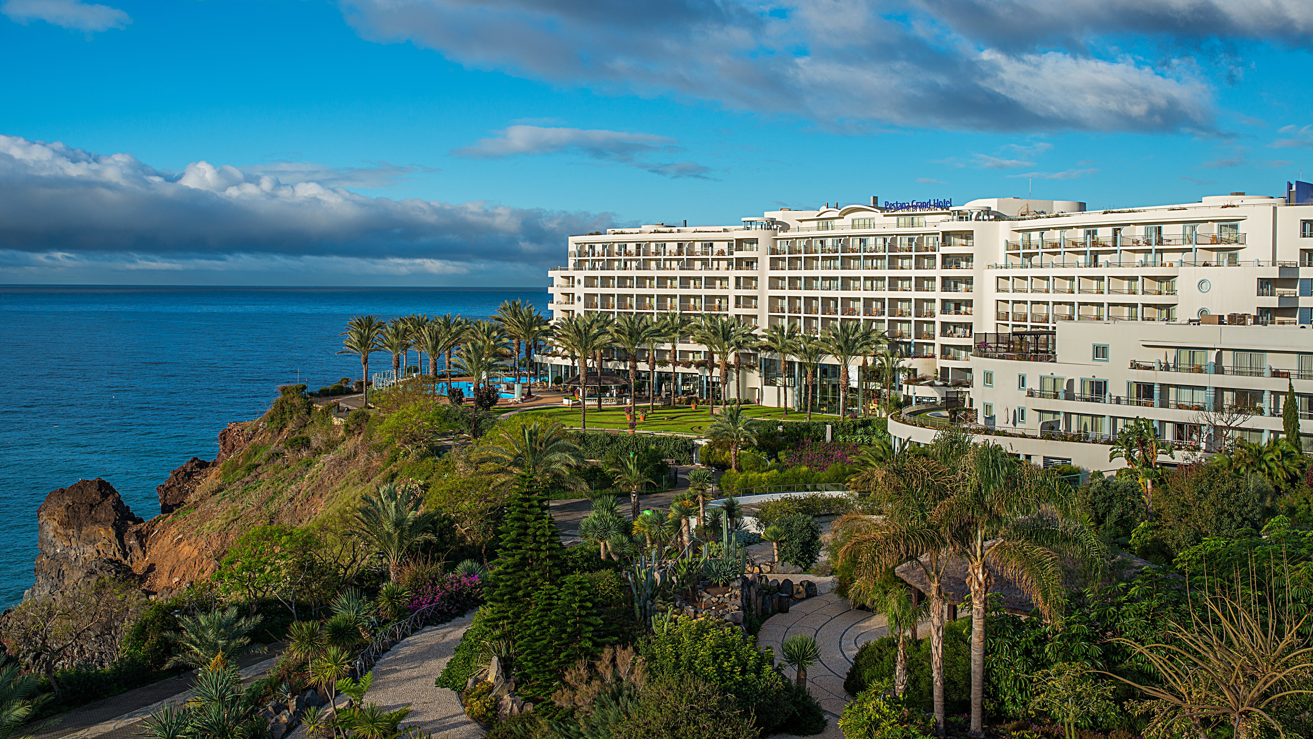 Hotel by the sea in Funchal, Madeira, Portugal HD Wallpaper