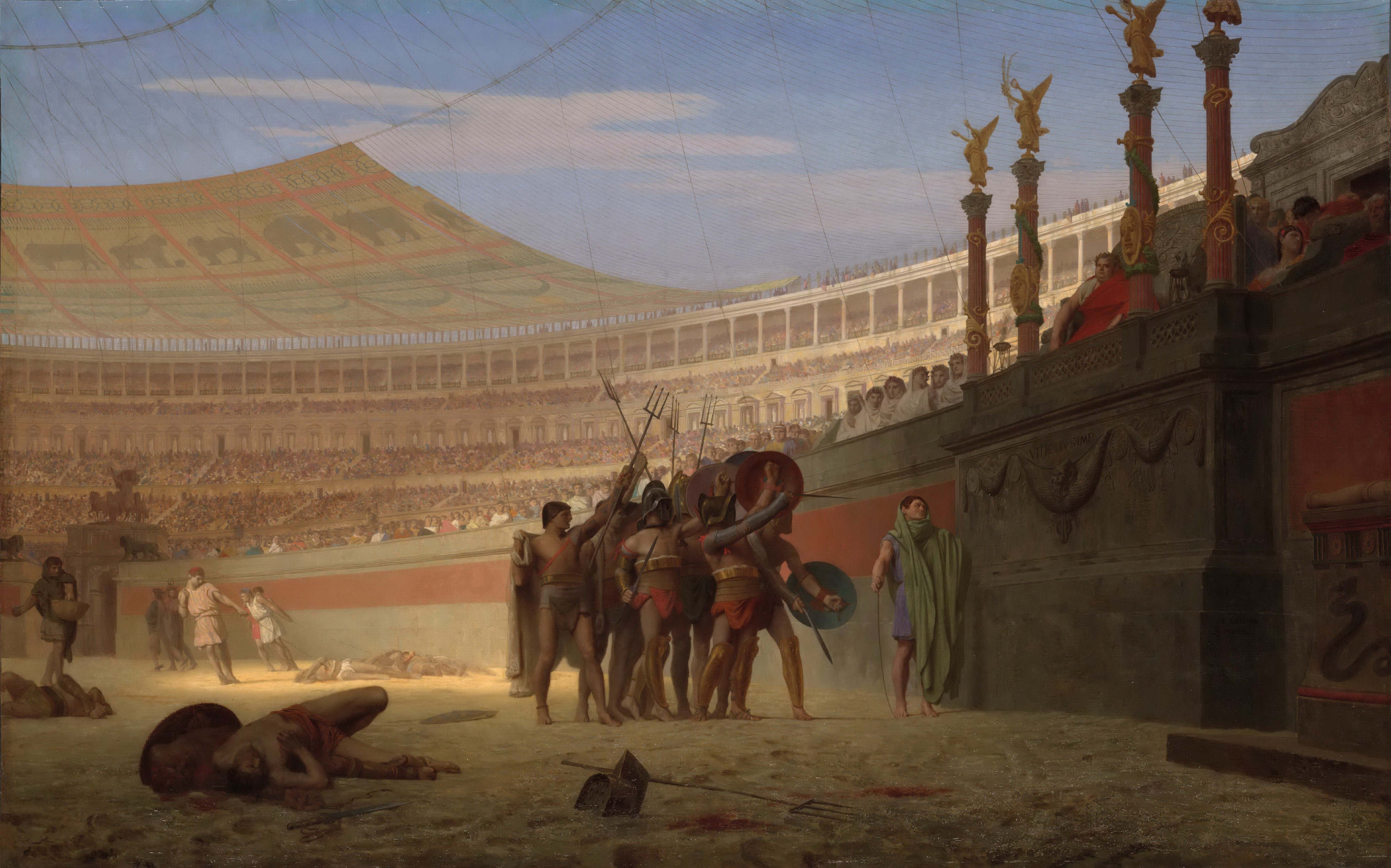 4K, Jean-Leon Gerome, Hail Caesar! We Who Are About to Die Salute You. HD Wallpaper