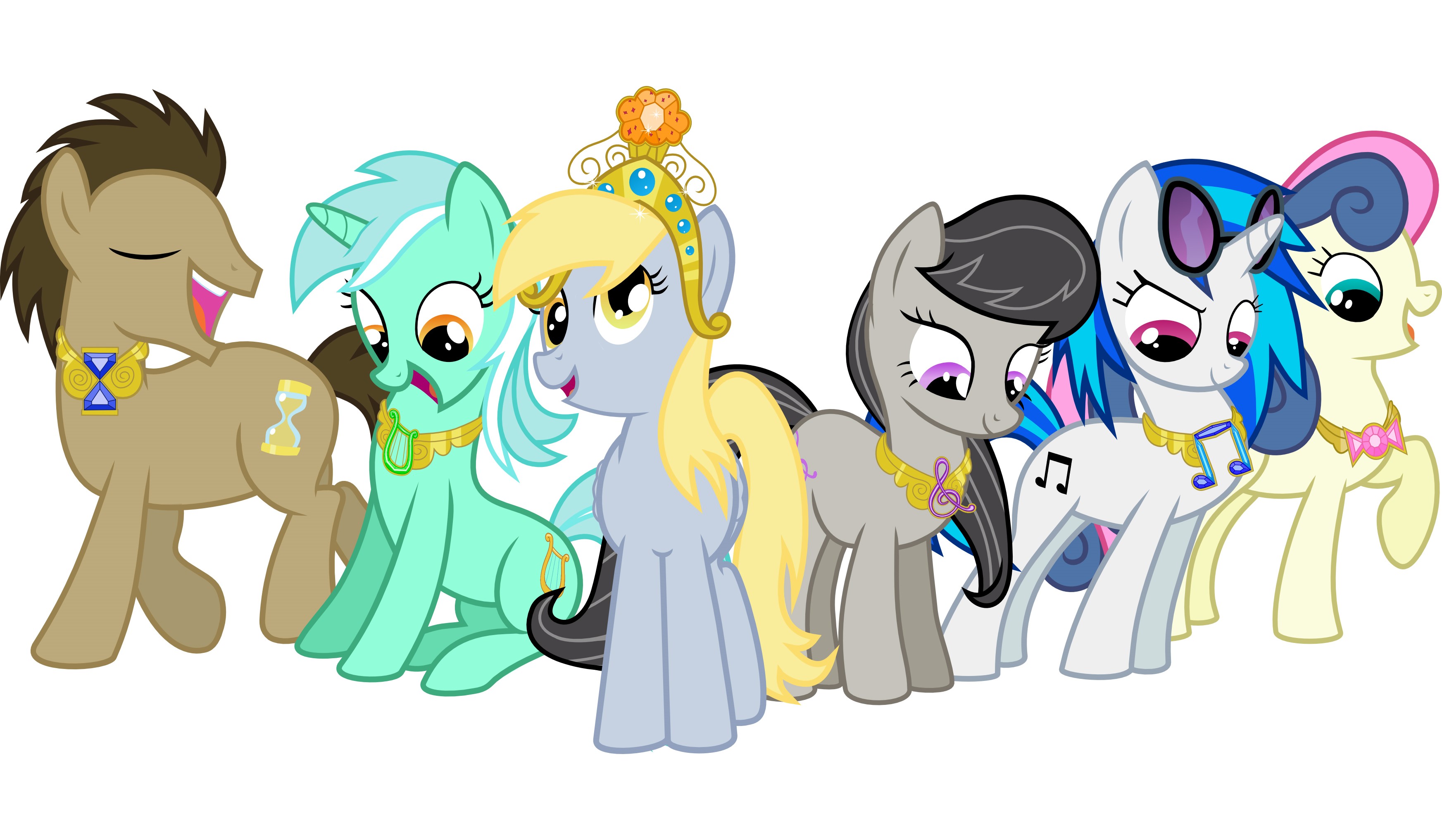 My Little Pony characters with jewelry HD Wallpaper
