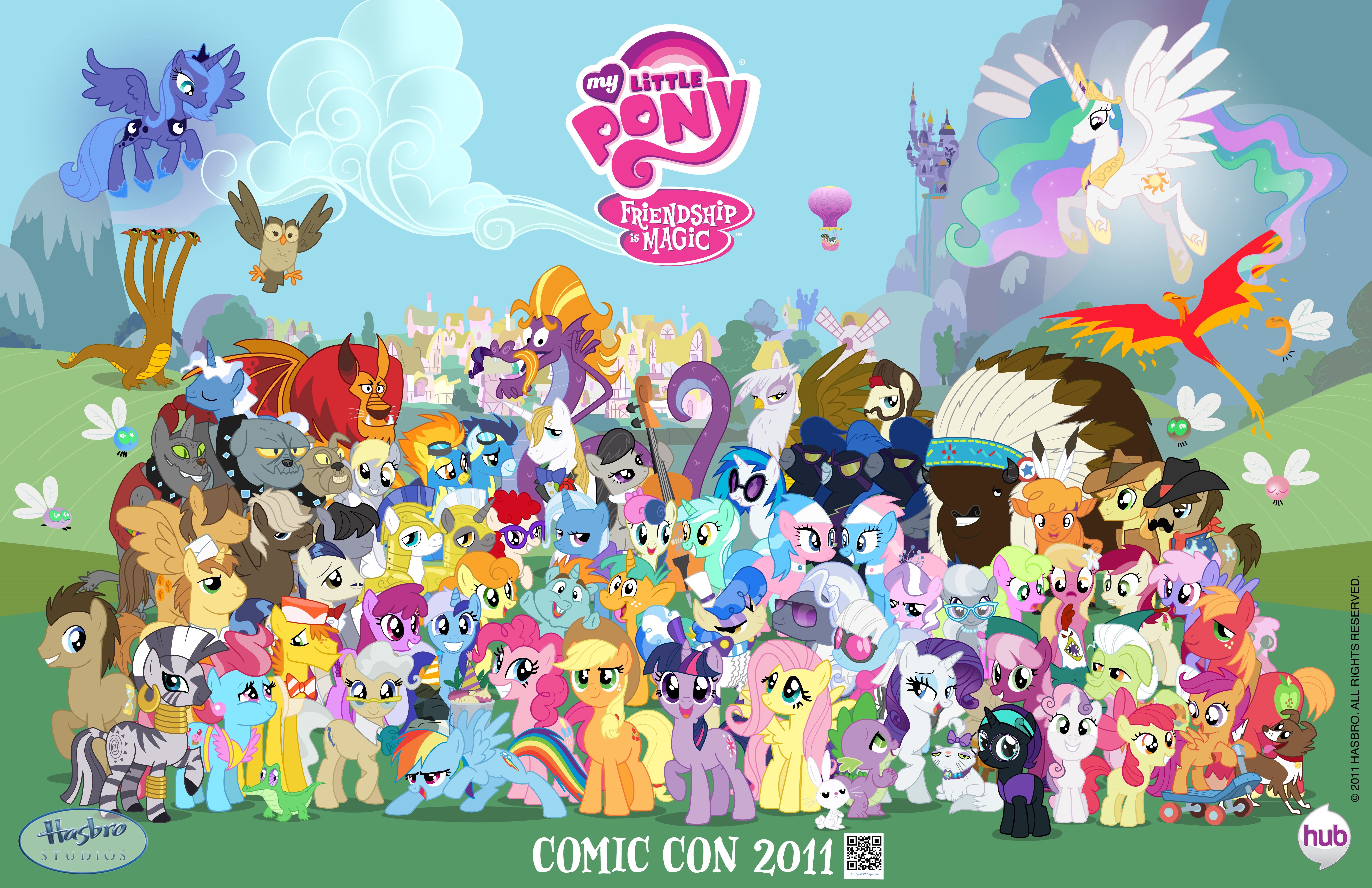 My Little Pony: Friendship Is Magic characters at Comic Con 2011 HD Wallpaper