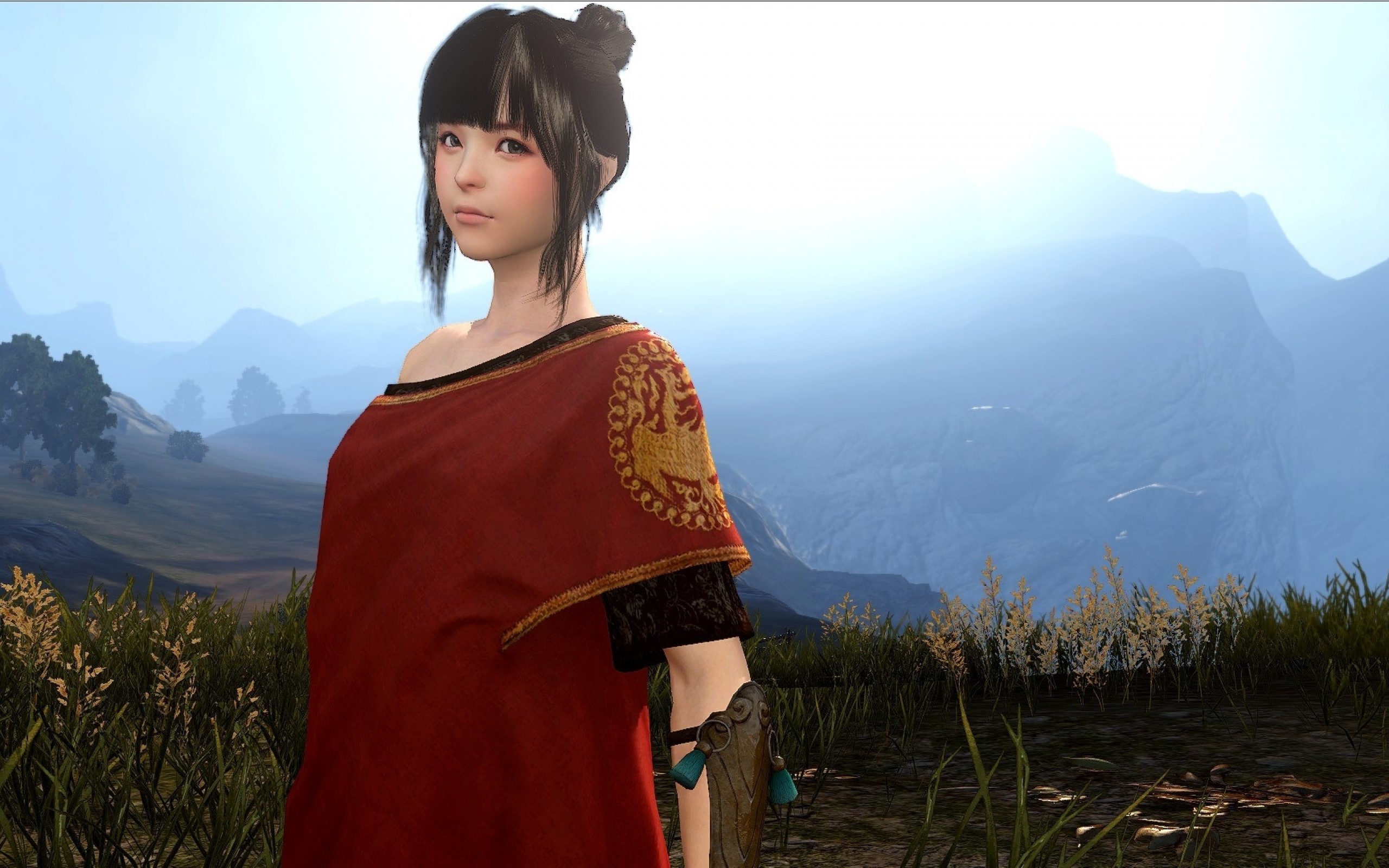 Brunette girl in Black Desert HD Wallpaper