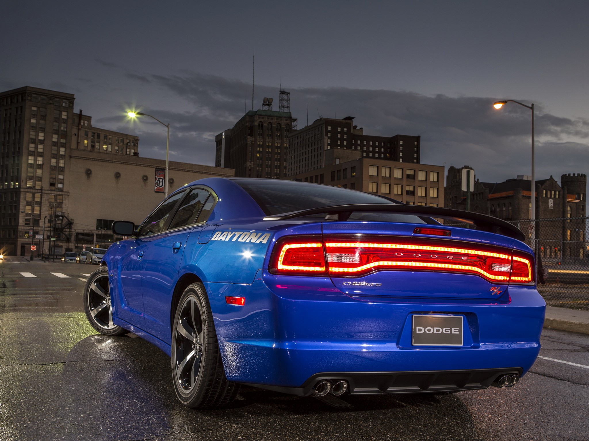 Blue Dodge Charger R/T Daytona at Night HD Wallpaper