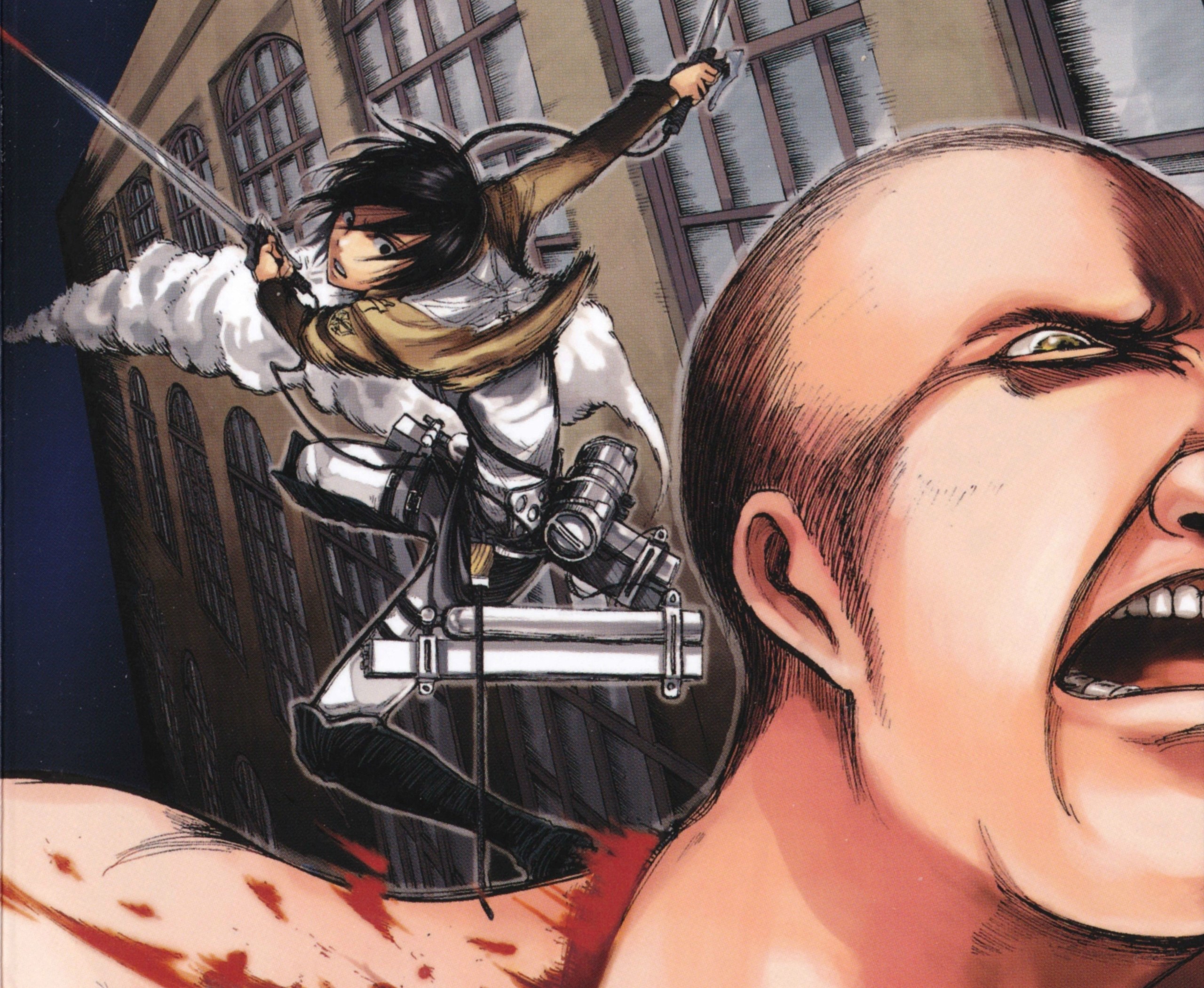 Mikasa Ackerman from Attack on Titan fighting a Titan HD Wallpaper