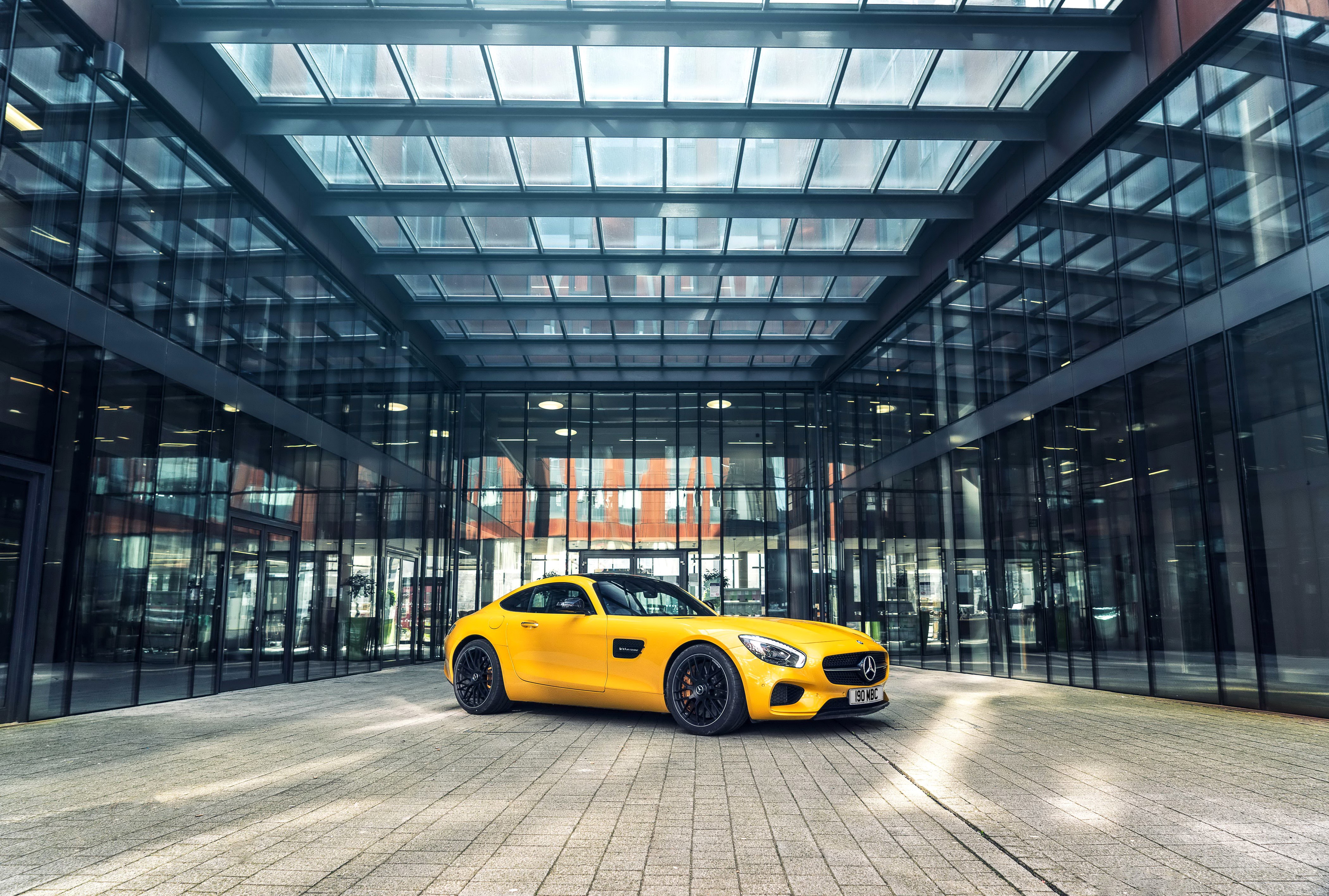 Yellow 2015 Mercedes-Benz AMG GT S HD Wallpaper