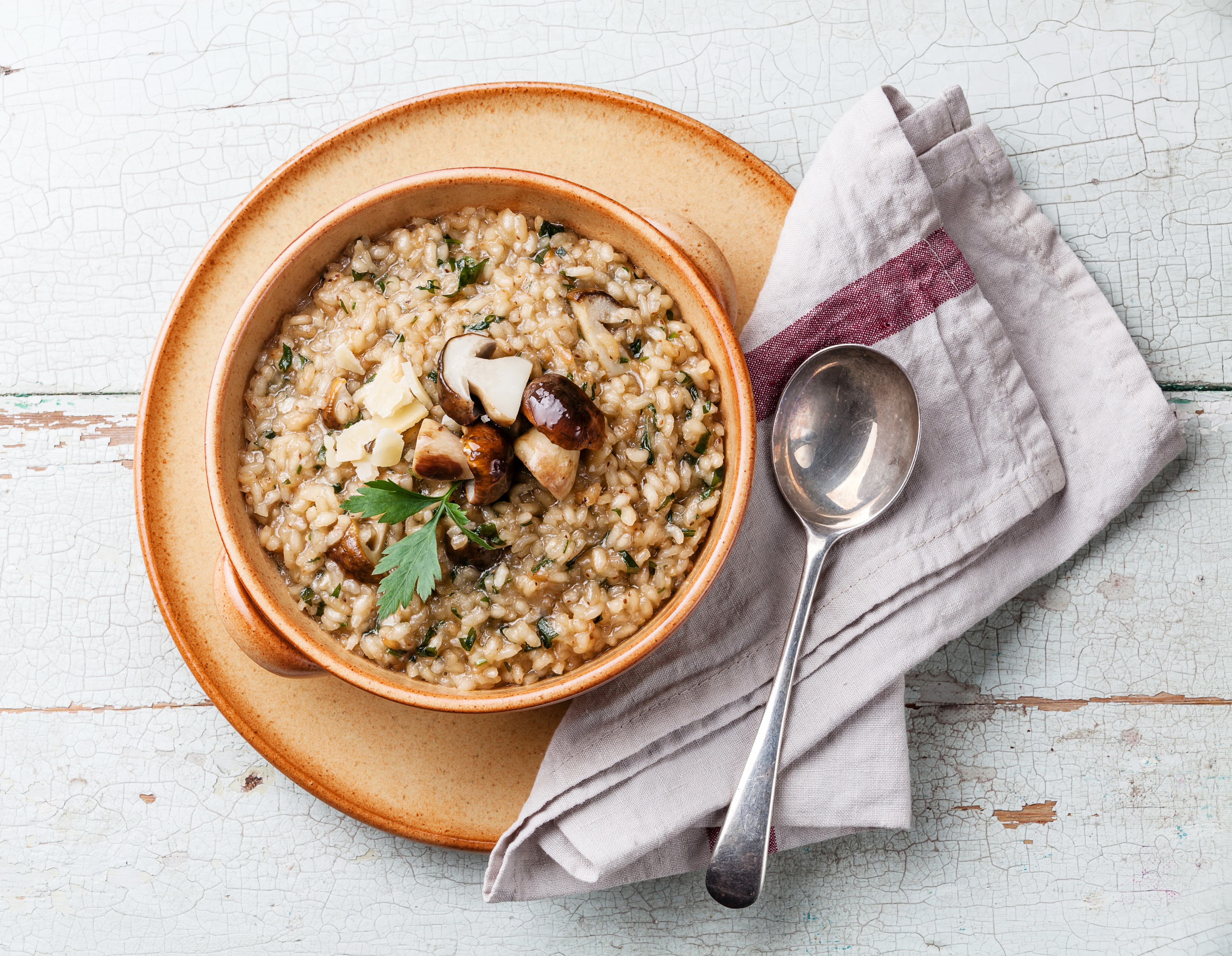 Mushroom Risotto with Parsley and Parmesan HD Wallpaper