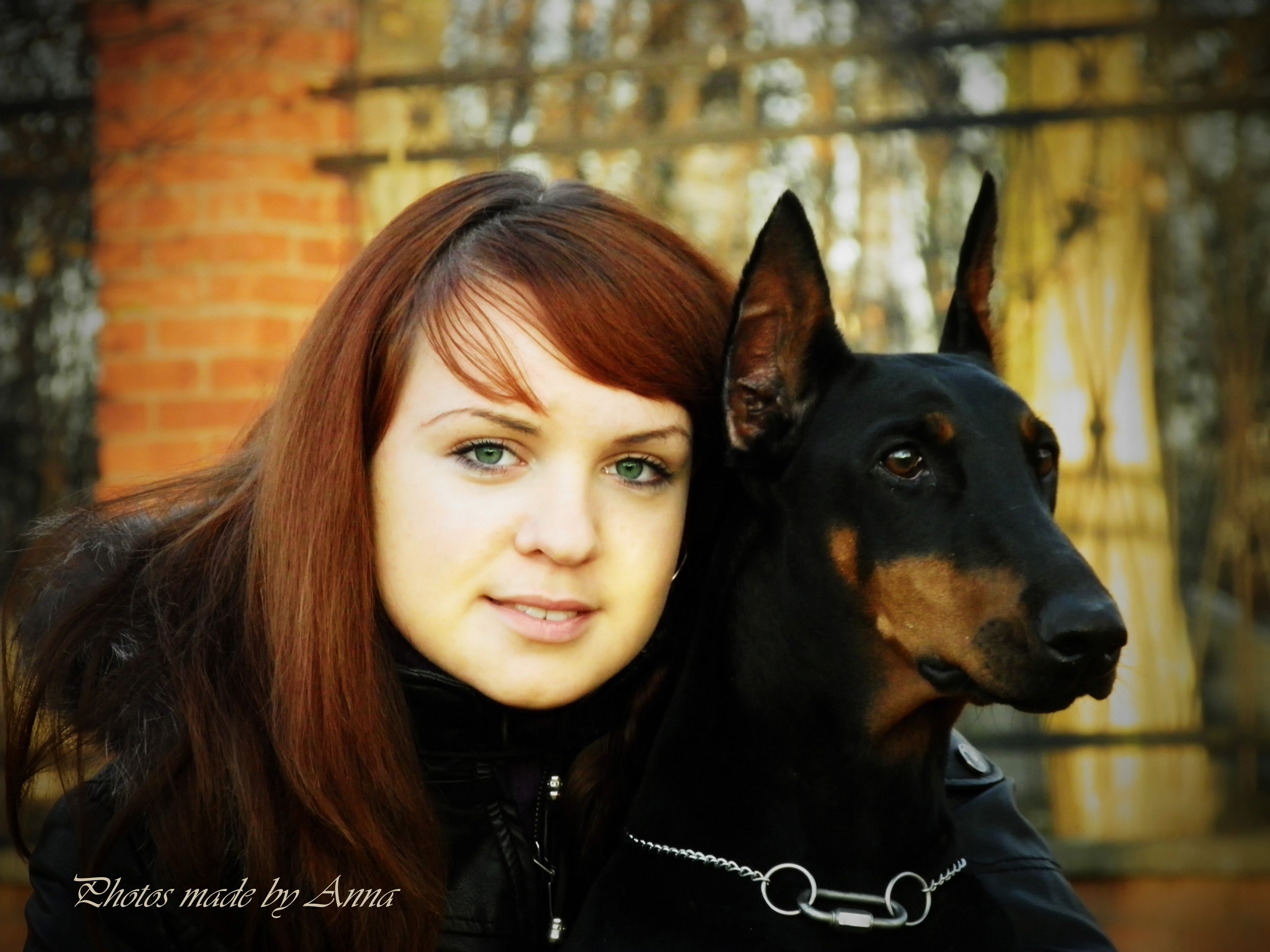 Woman and Doberman Pinscher HD Wallpaper