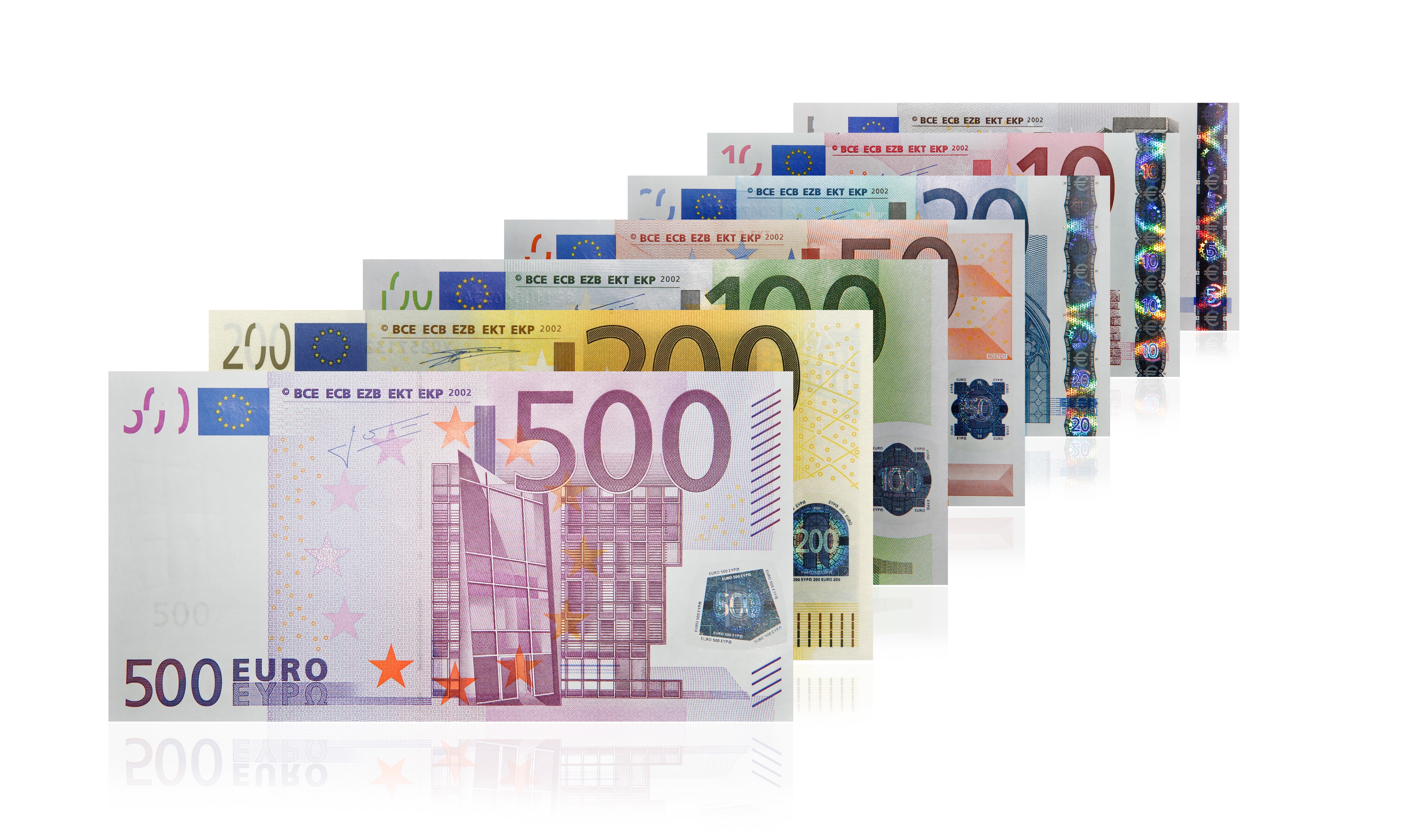 Euro banknotes: 500, 200, 100, 50, 20, 10 HD Wallpaper