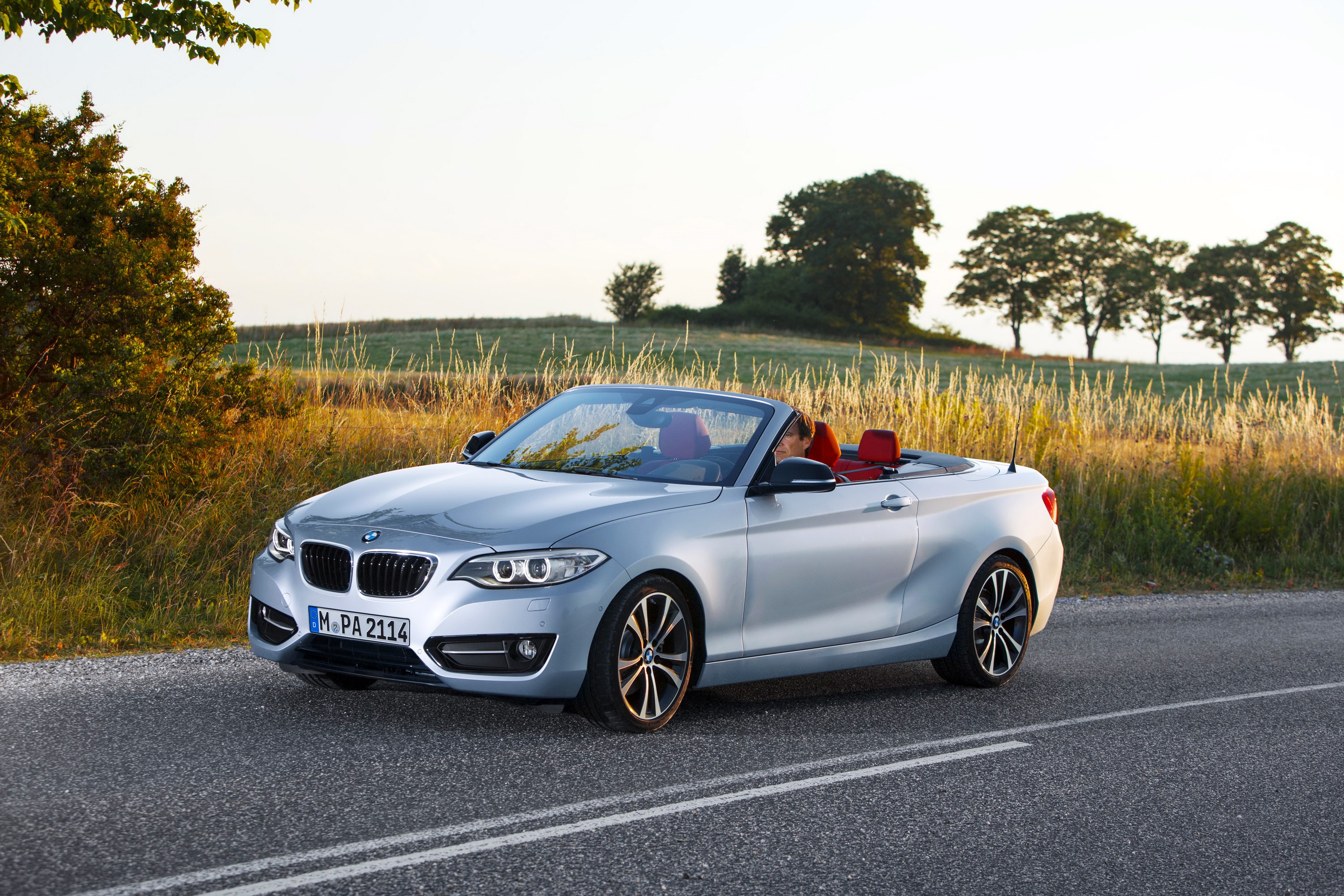 Silver BMW 228i Convertible on a Road HD Wallpaper