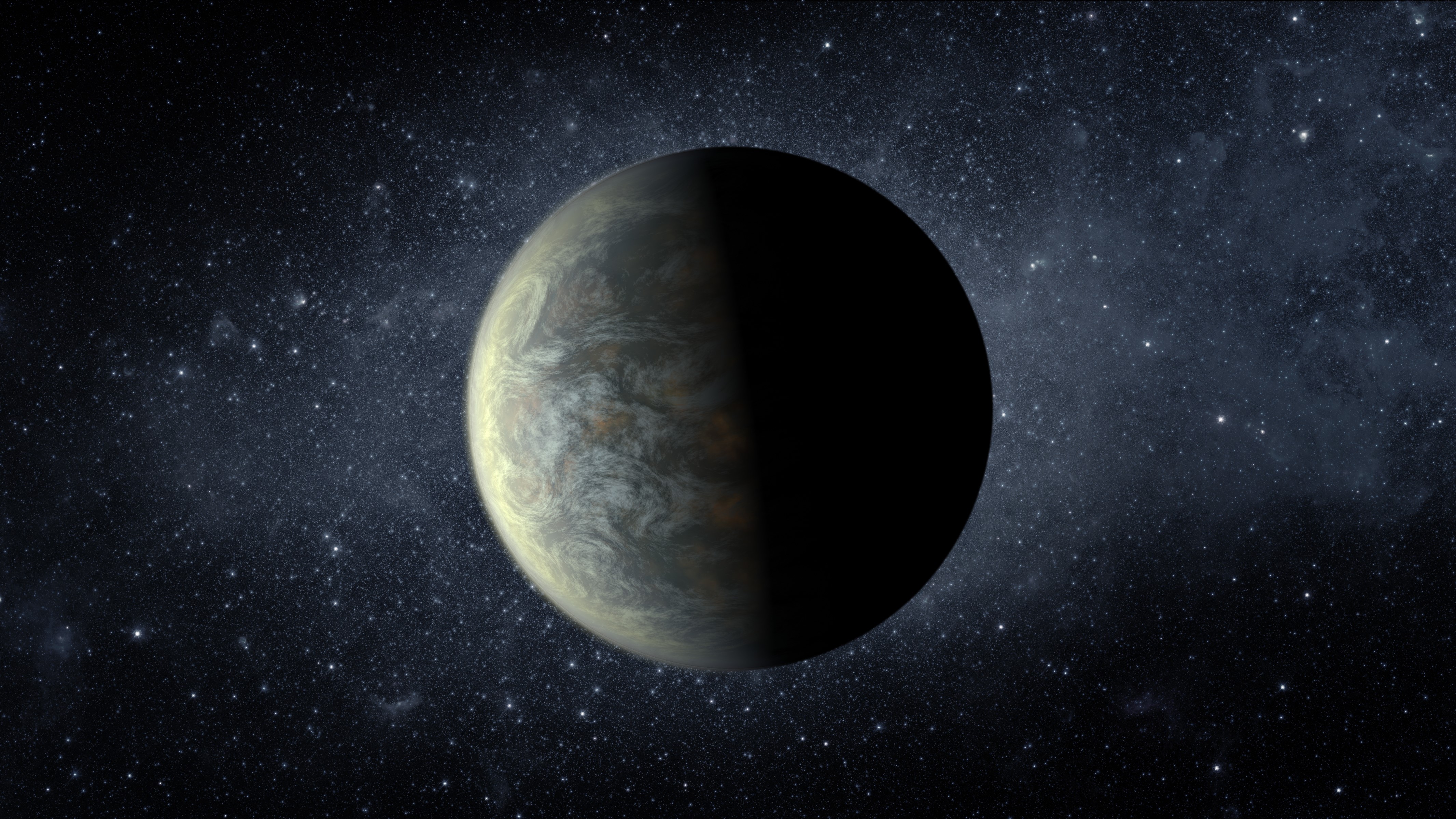 Planet in space with stars HD Wallpaper