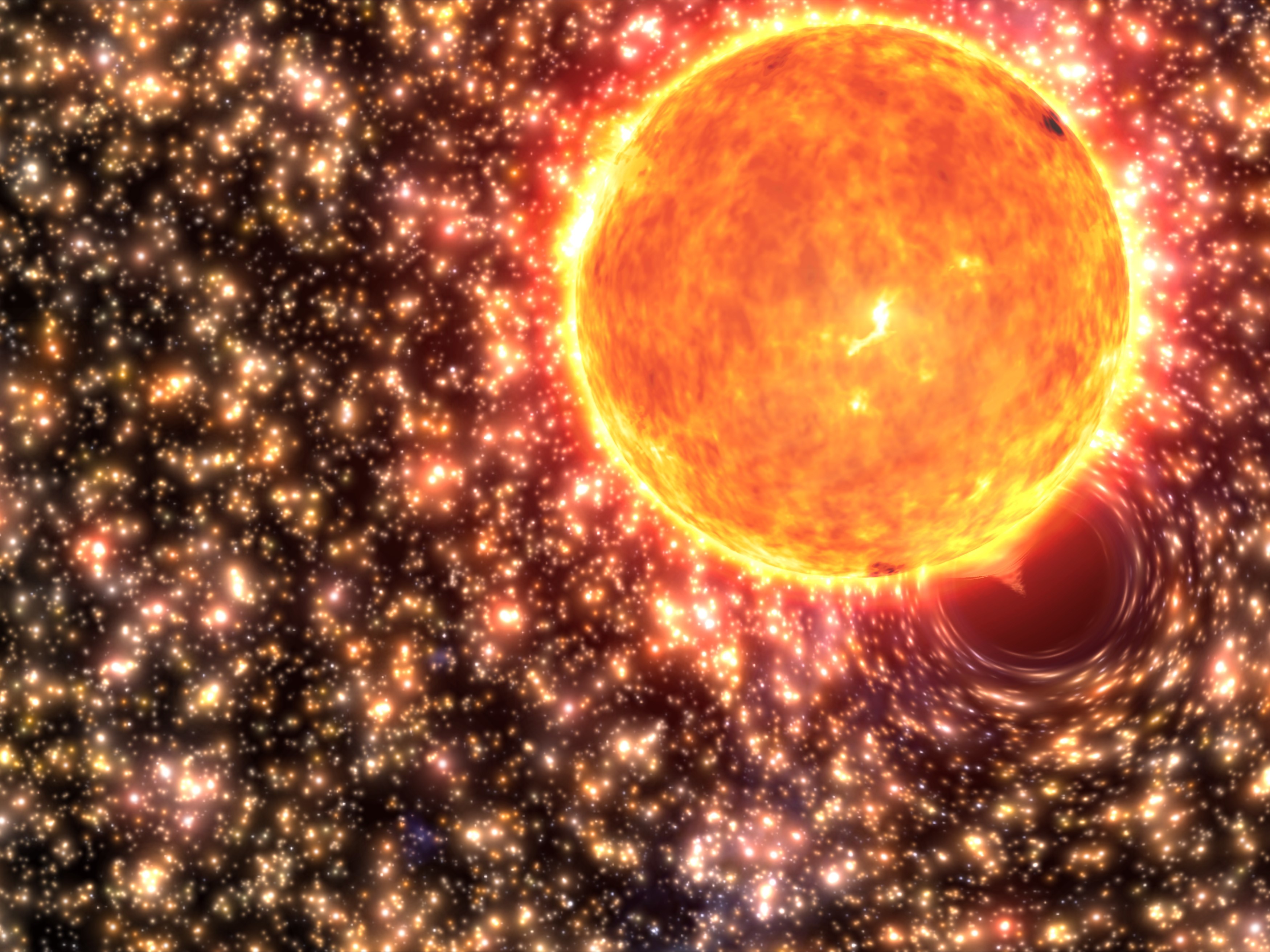 Sun and black hole in a star-filled galaxy HD Wallpaper