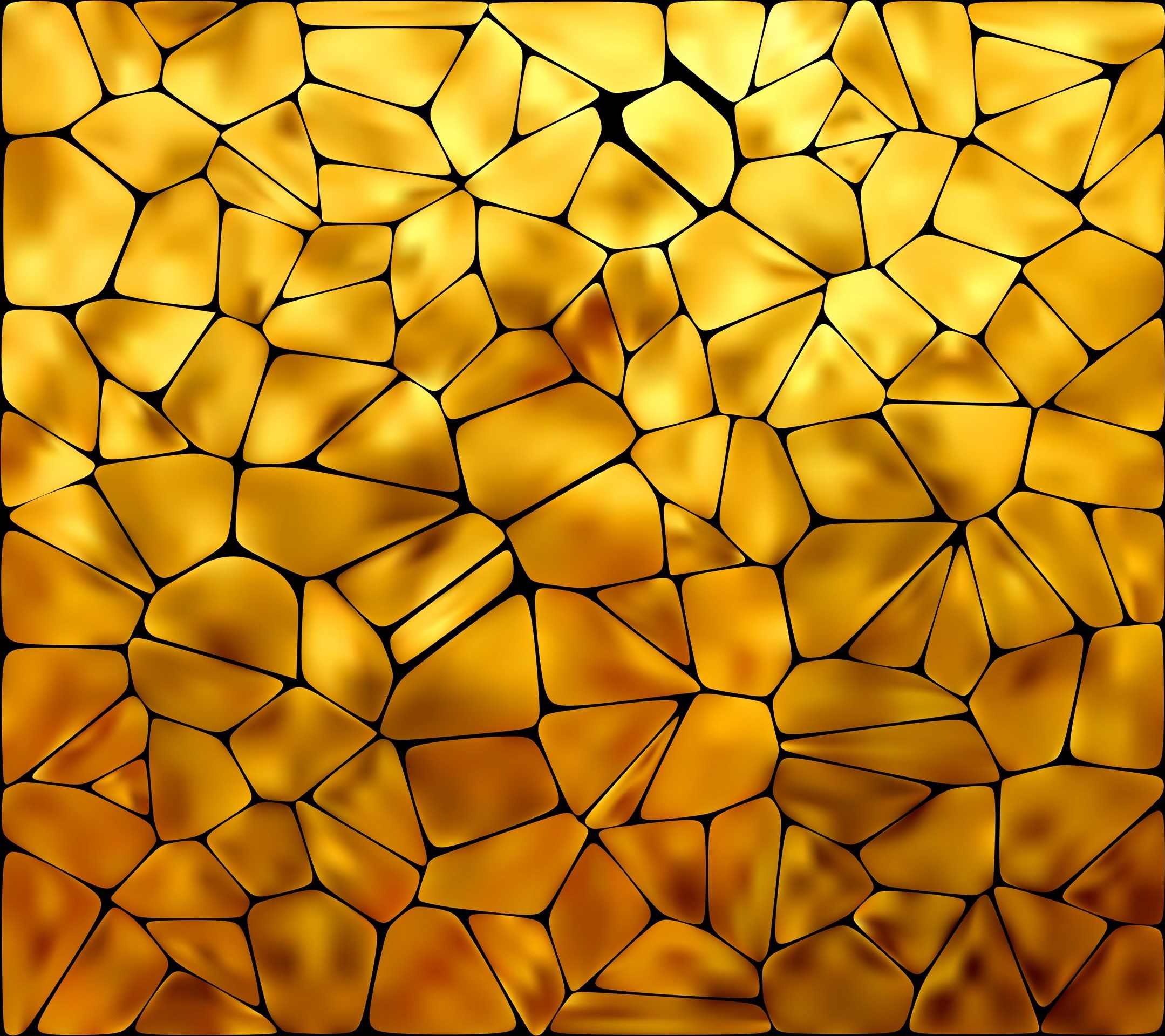 Golden mosaic texture with black grout HD Wallpaper