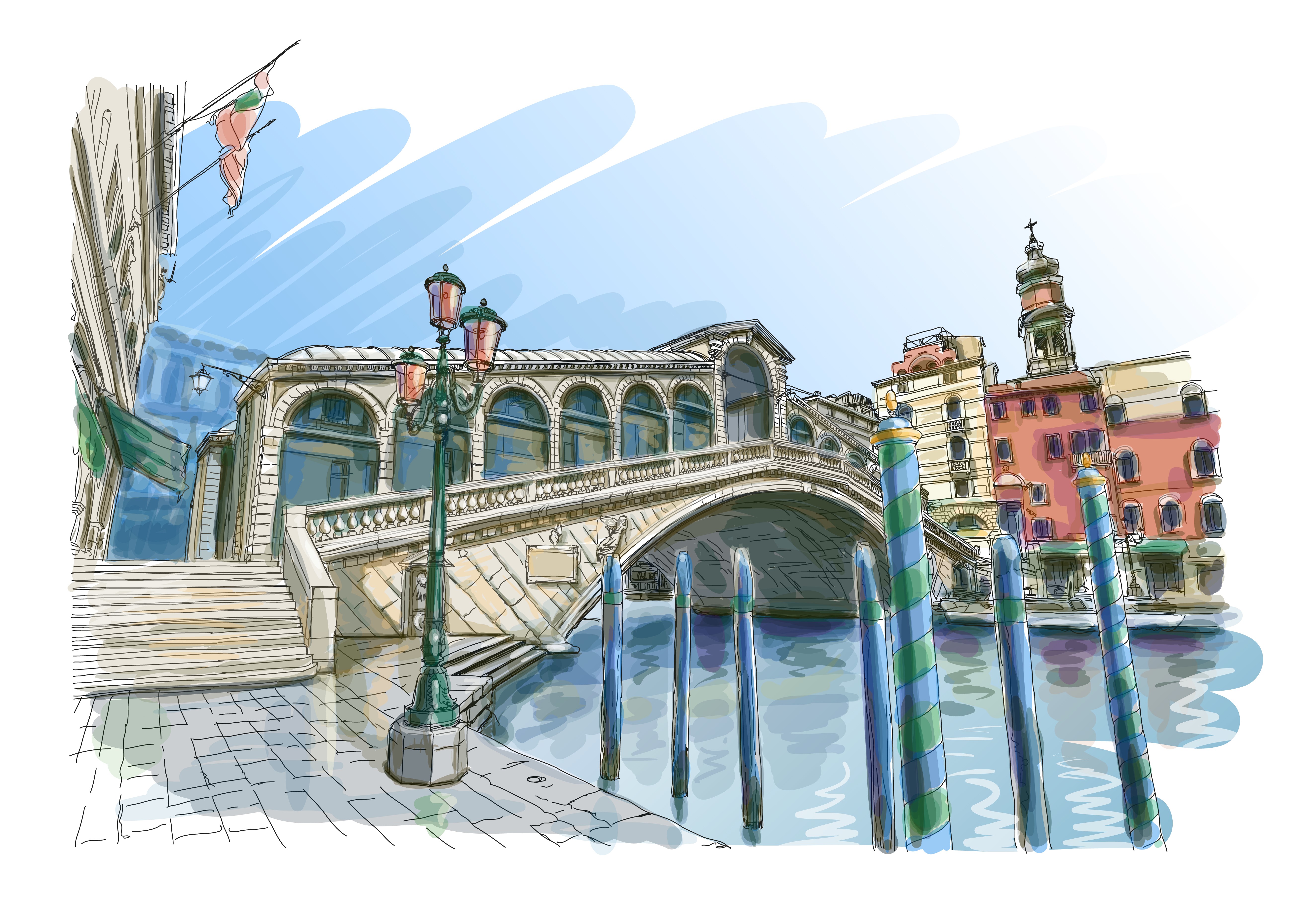 Rialto Bridge in Venice, Italy HD Wallpaper