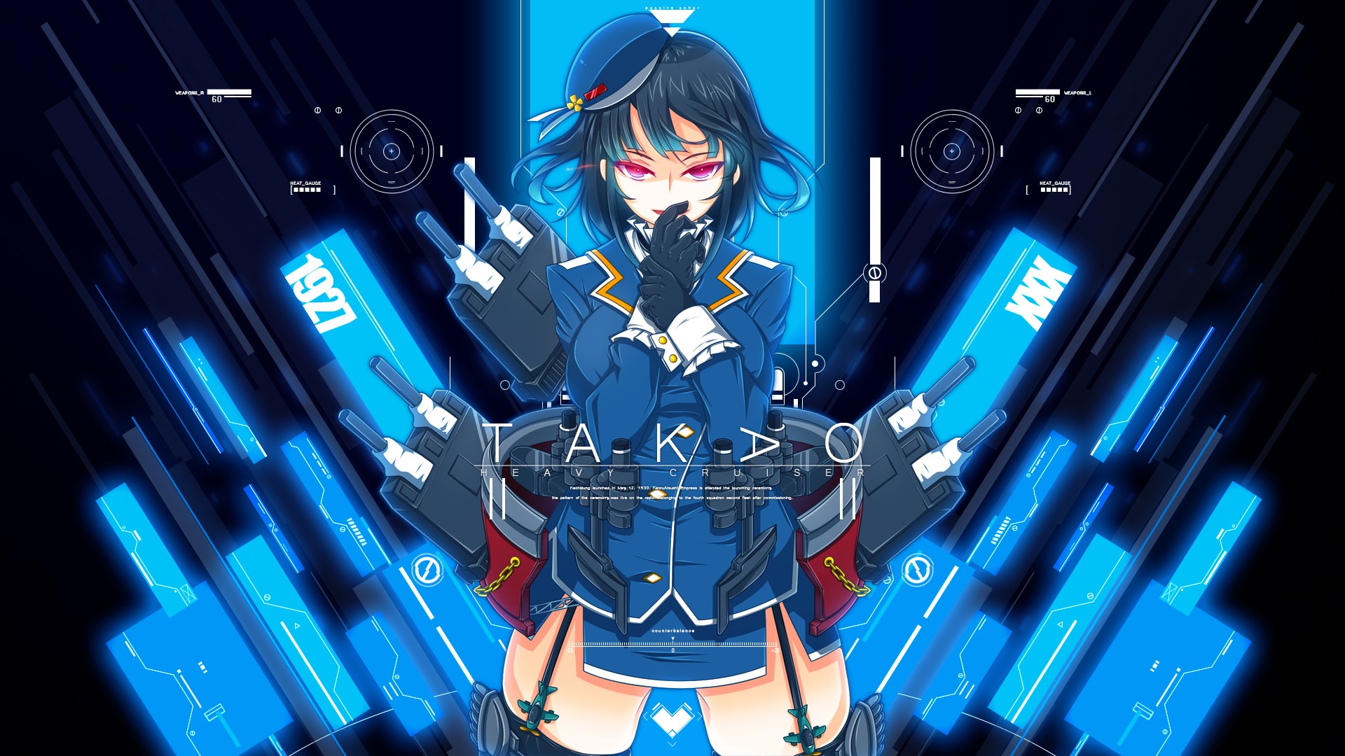 Takao Heavy Cruiser from Kantai Collection HD Wallpaper