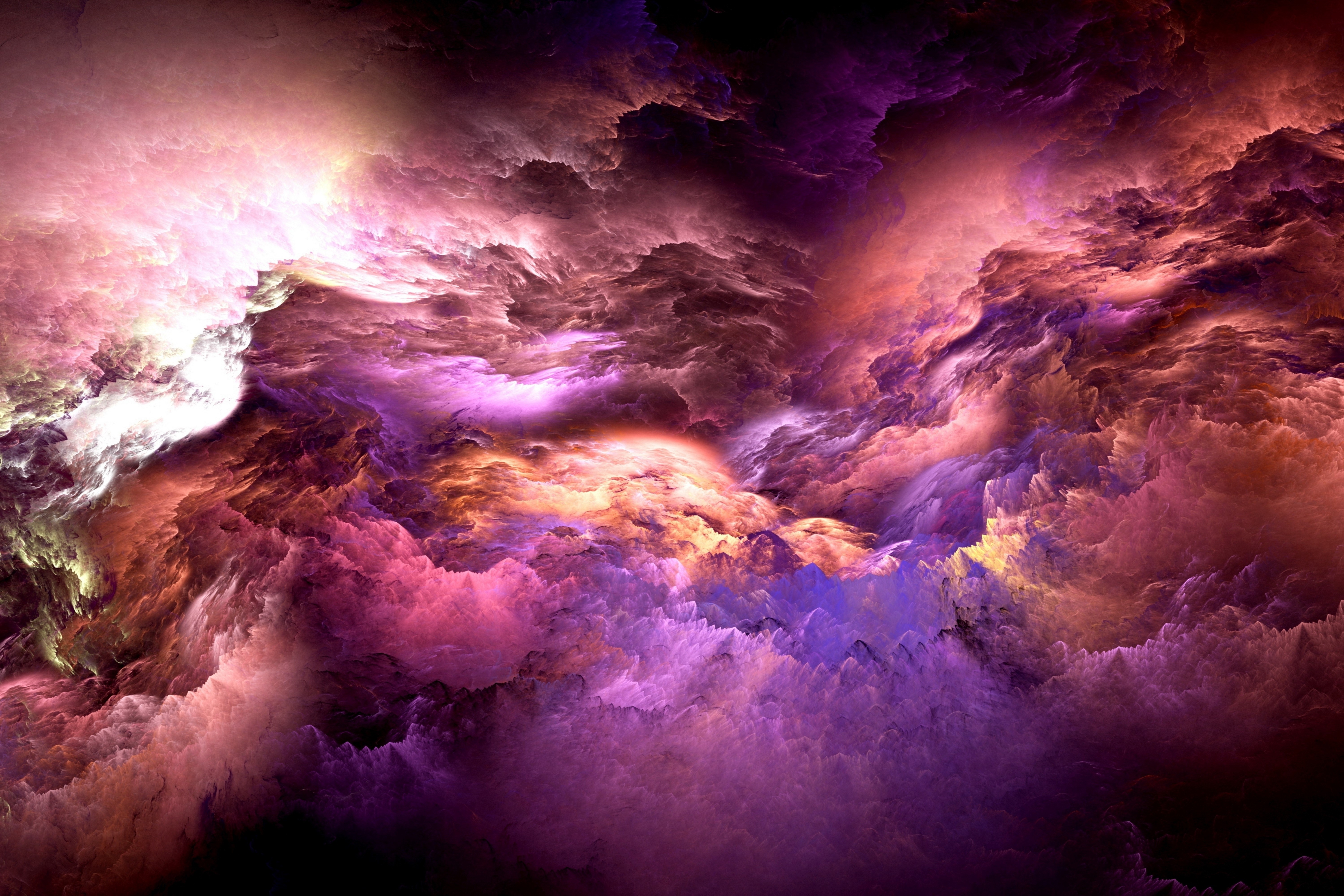 Abstract clouds in purple and pink hues HD Wallpaper