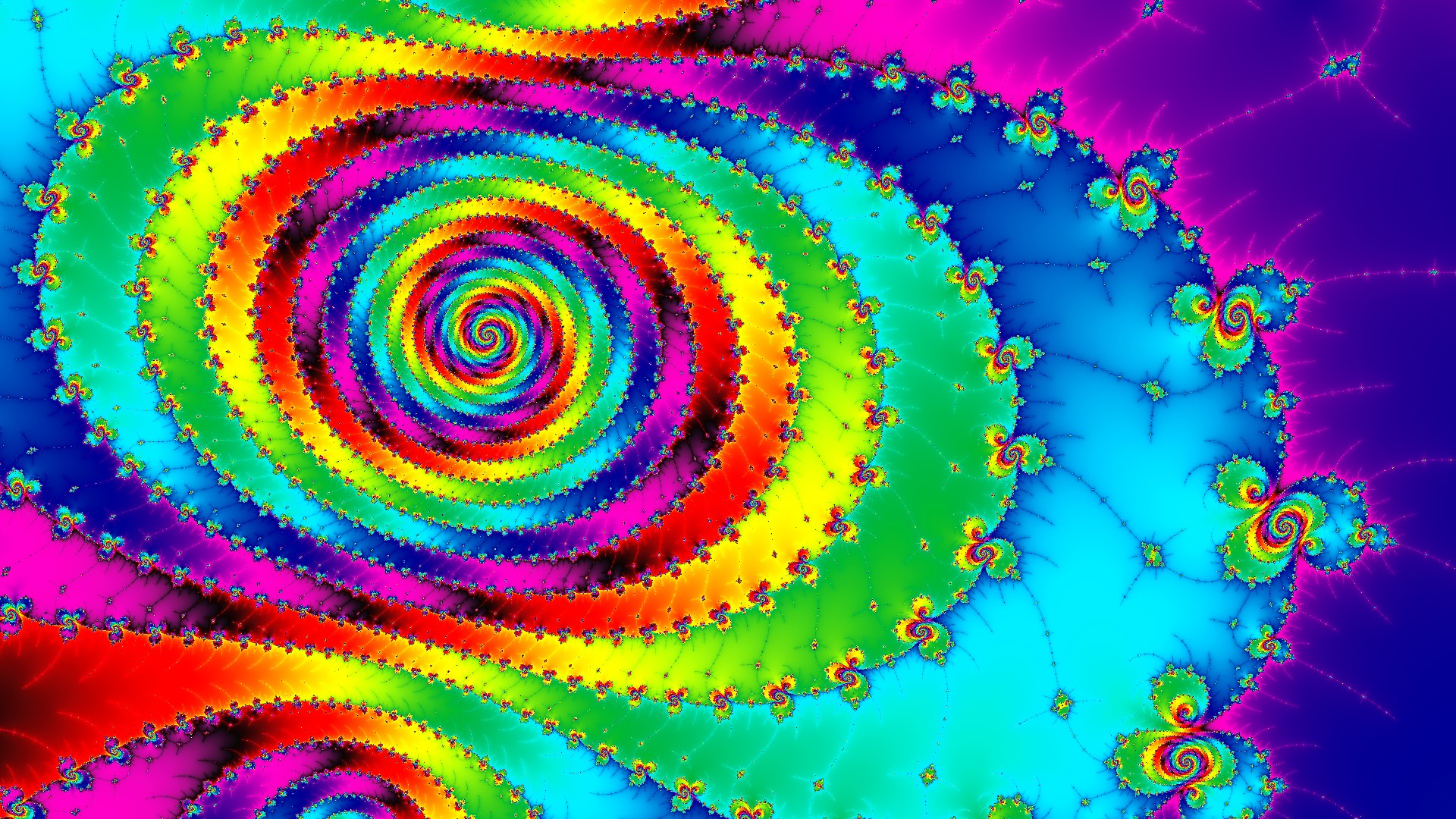Colorful fractal spiral with intricate details HD Wallpaper