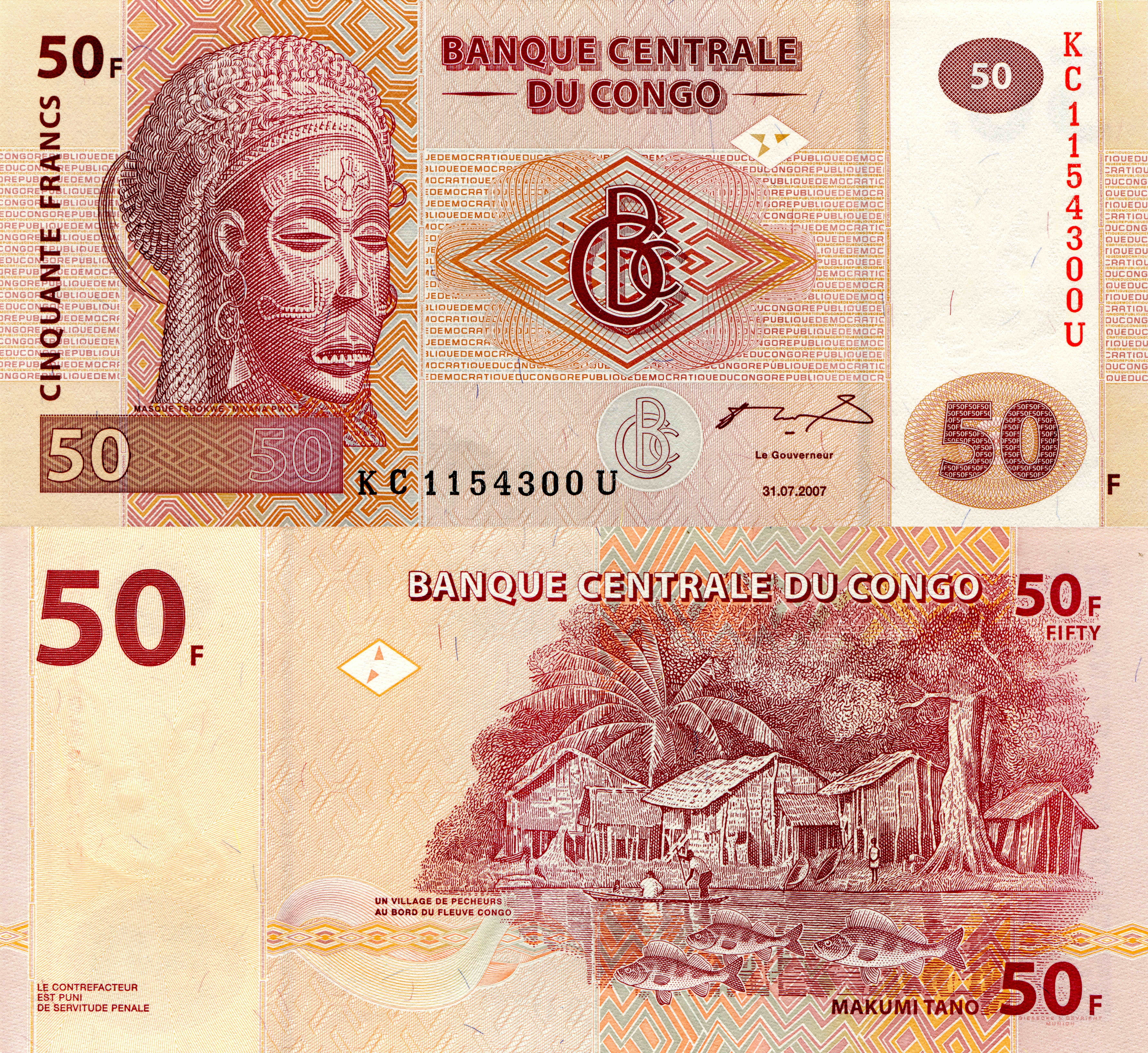 50 Francs Congo Banknote HD Wallpaper