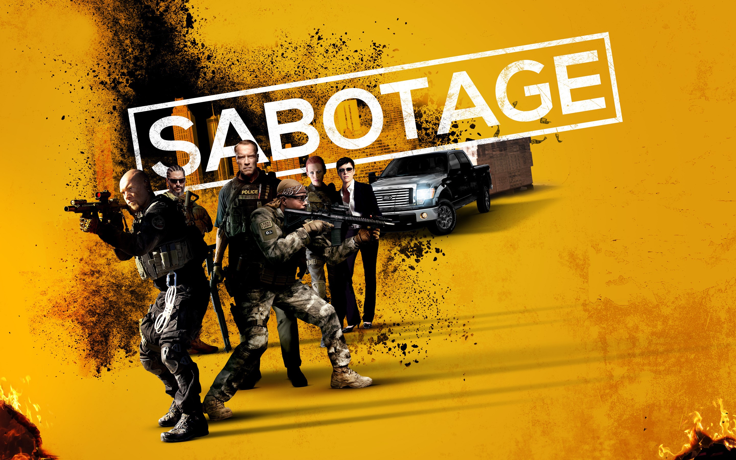 Sabotage movie poster with Arnold Schwarzenegger HD Wallpaper
