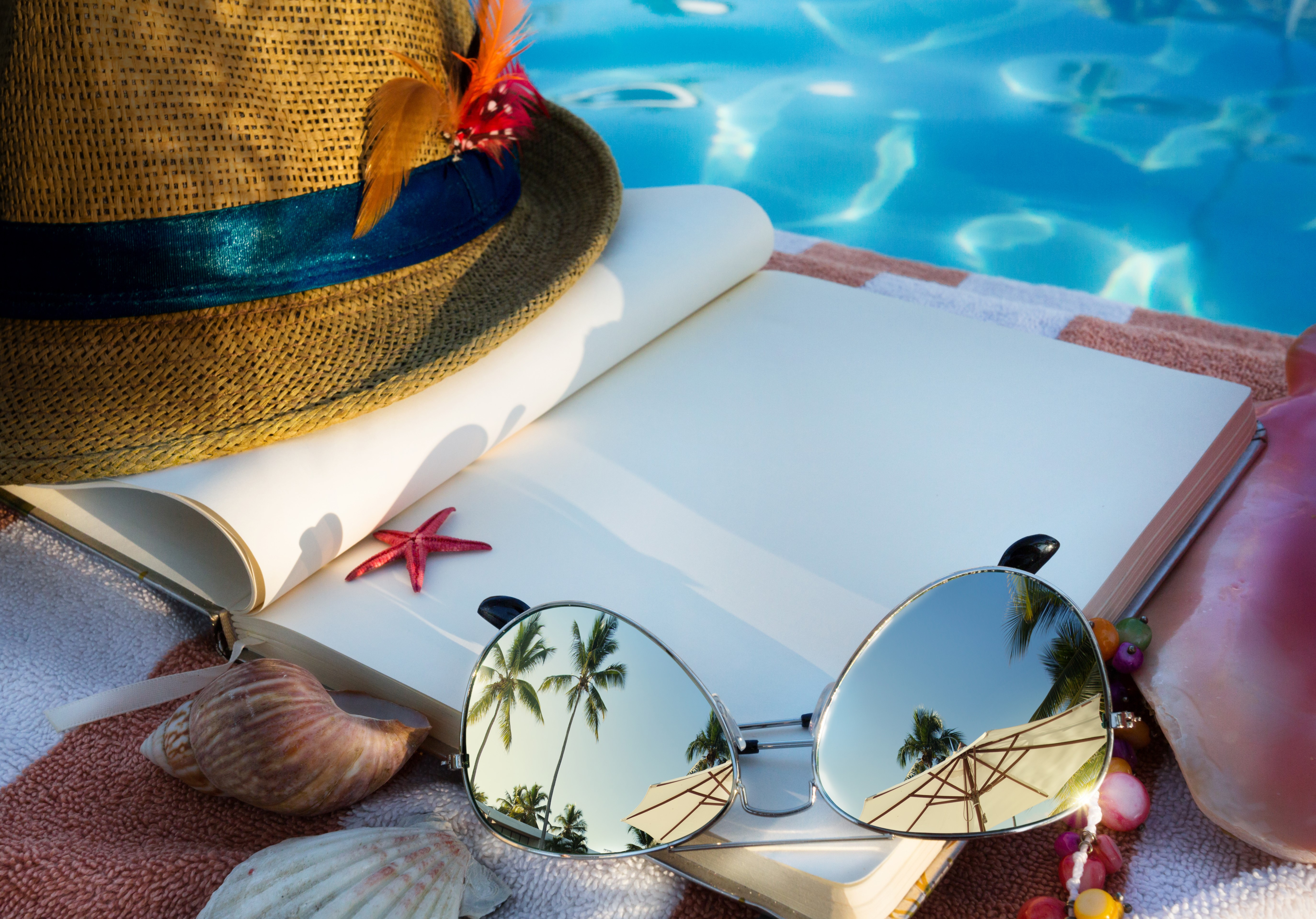 Beach accessories by the pool HD Wallpaper