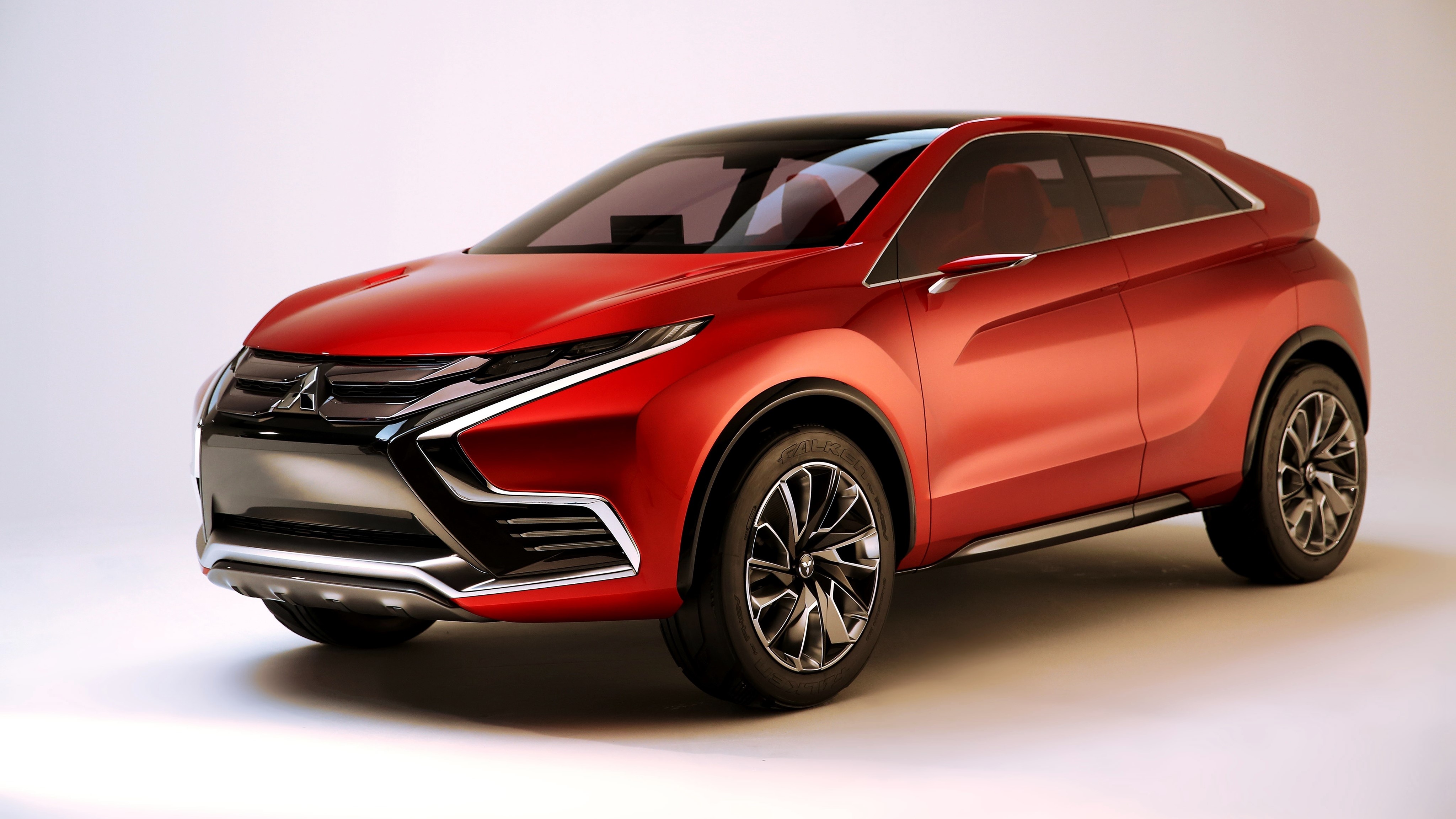 Red 2015 Mitsubishi Concept XR-PHEV Side View HD Wallpaper