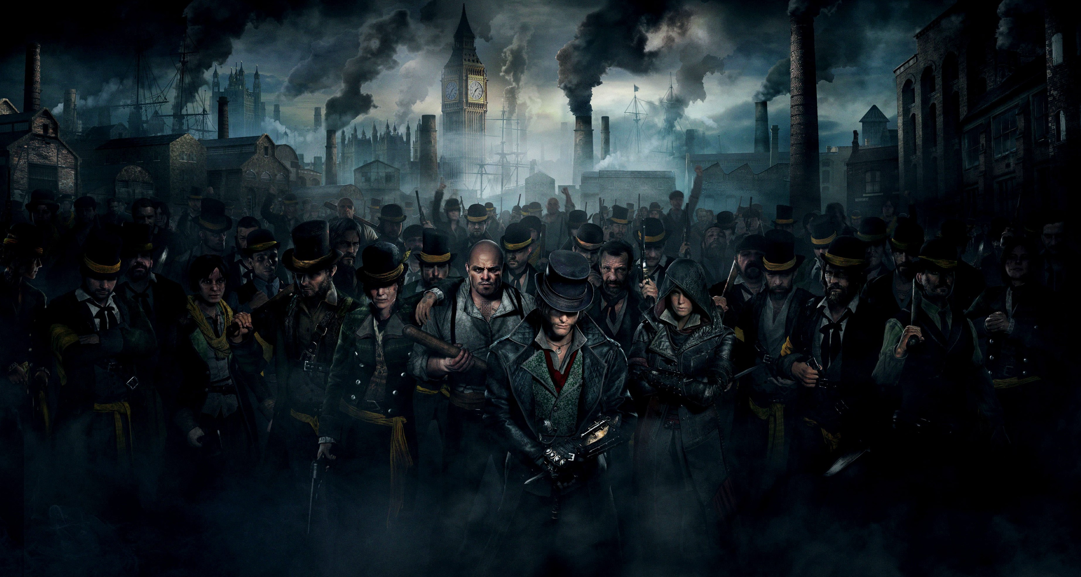 Assassin's Creed Syndicate crowd with Big Ben HD Wallpaper