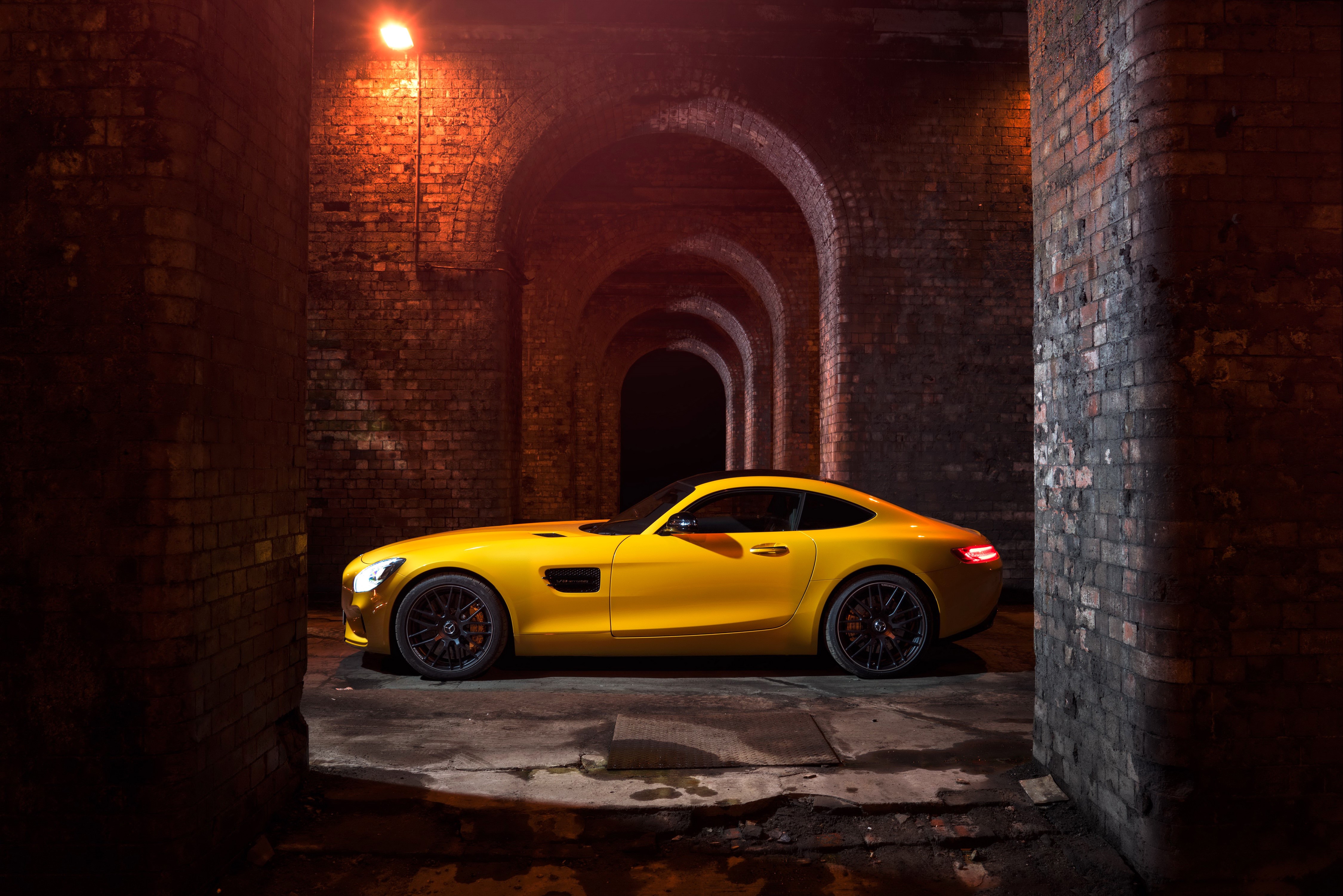 Yellow 2015 Mercedes-Benz AMG GT S HD Wallpaper