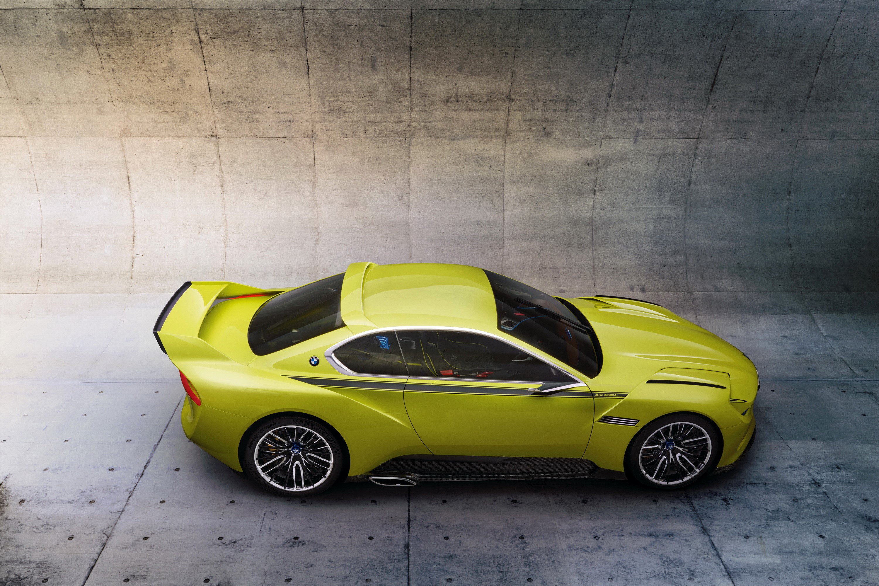Yellow BMW 3.0 CSL Hommage concept car HD Wallpaper