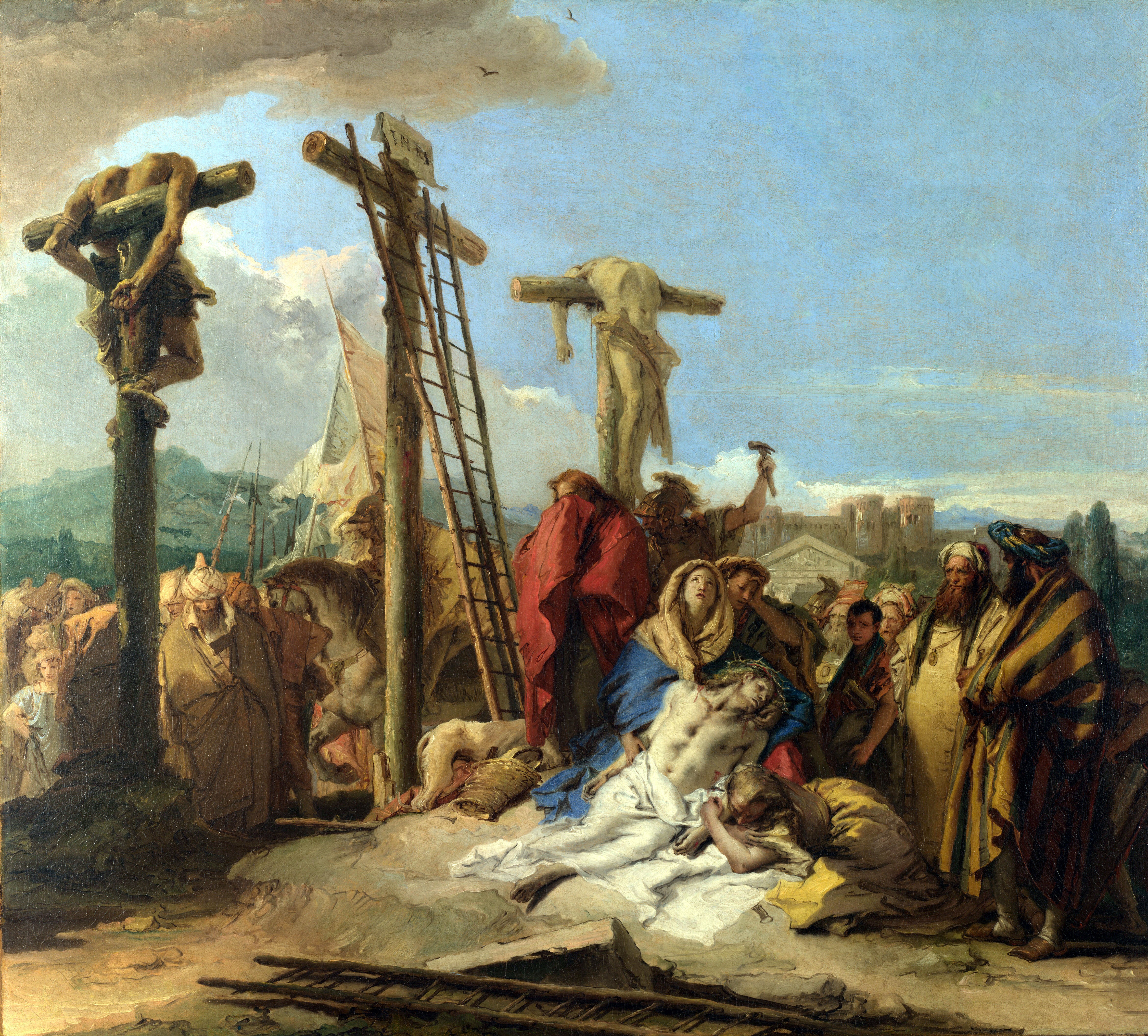 The Lamentation at the Foot of the Cross by Giovanni Domenico Tiepolo HD Wallpaper