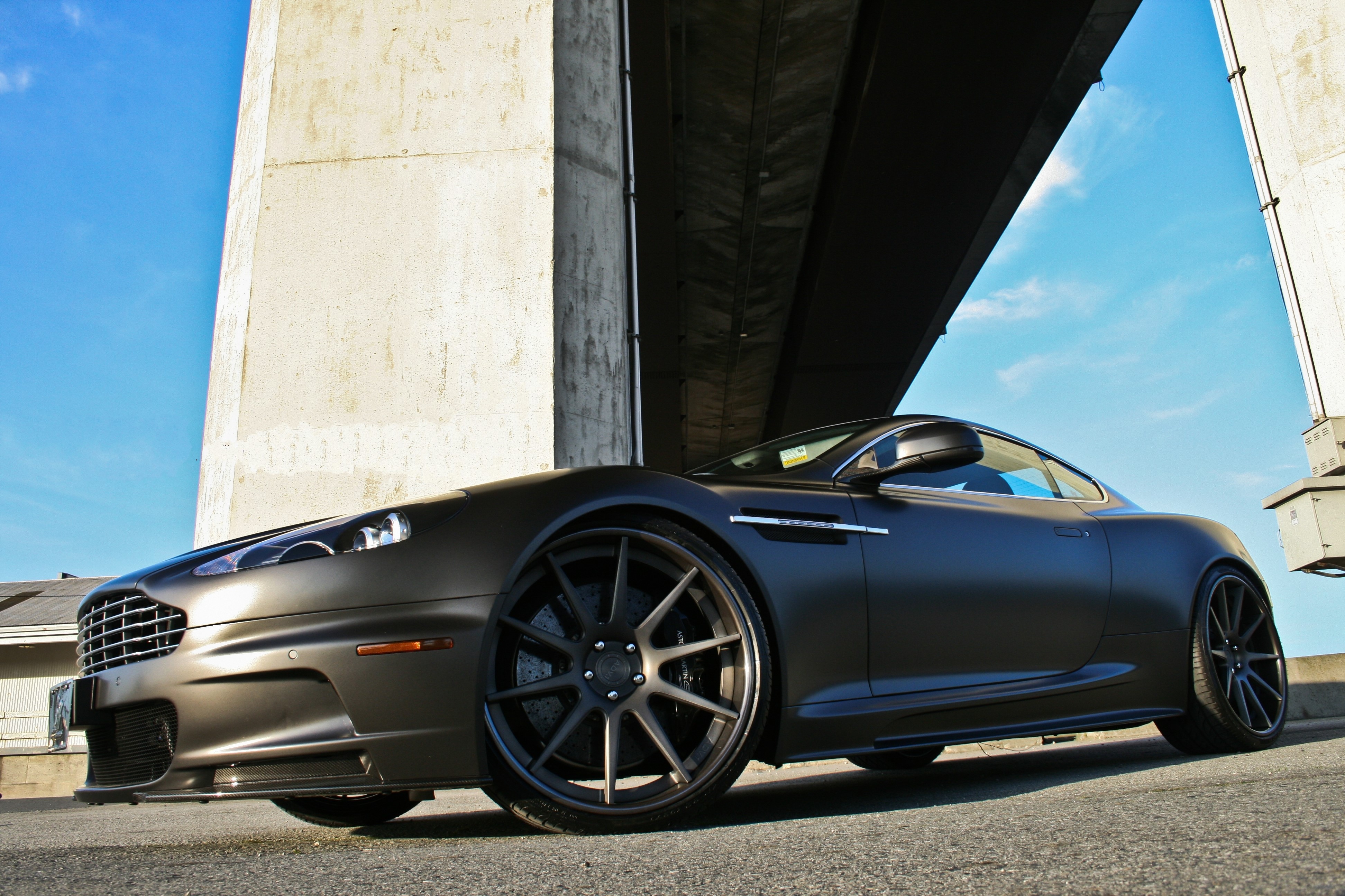 Aston Martin DBS under a bridge HD Wallpaper