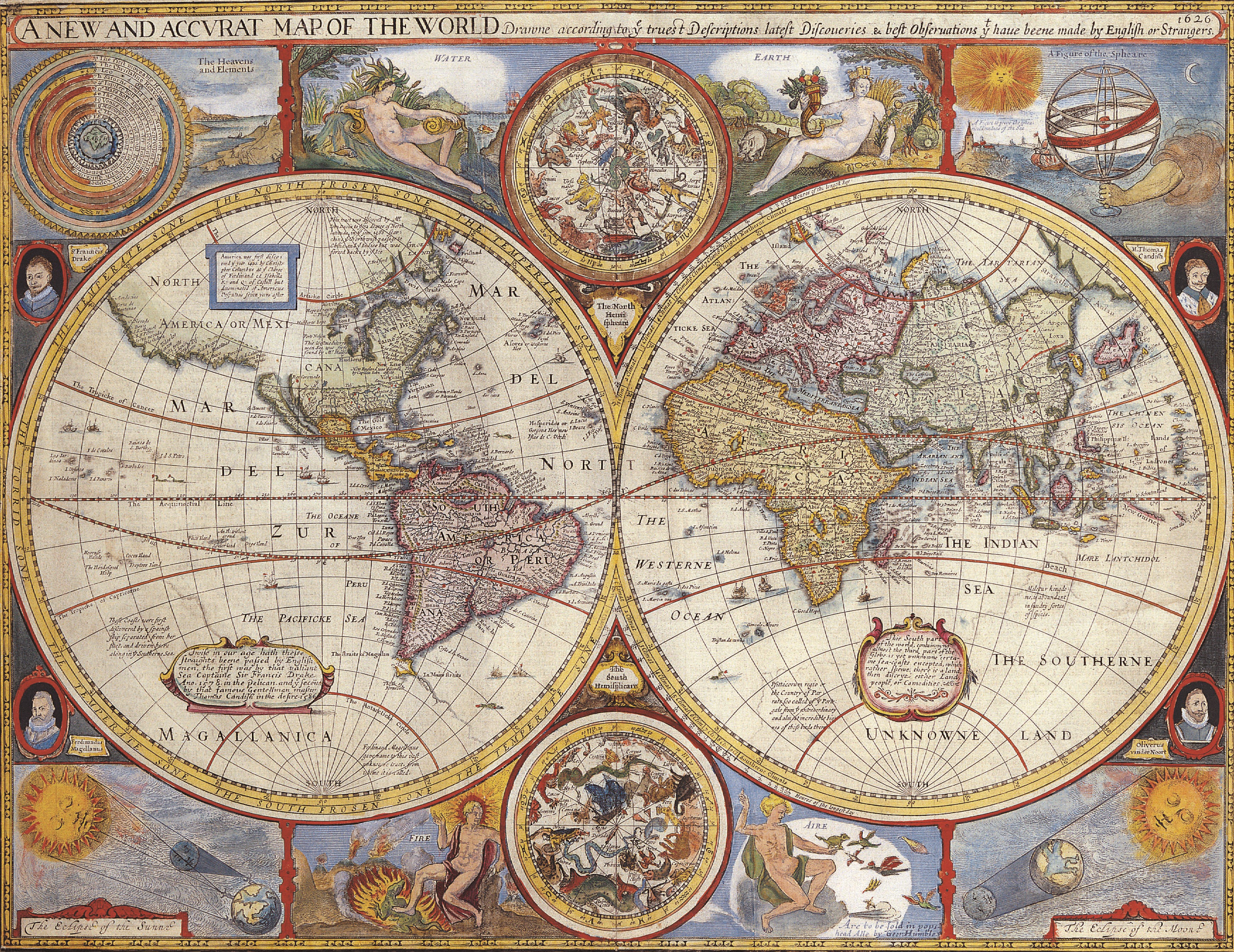A New and Accvrat Map of the World 1626 HD Wallpaper