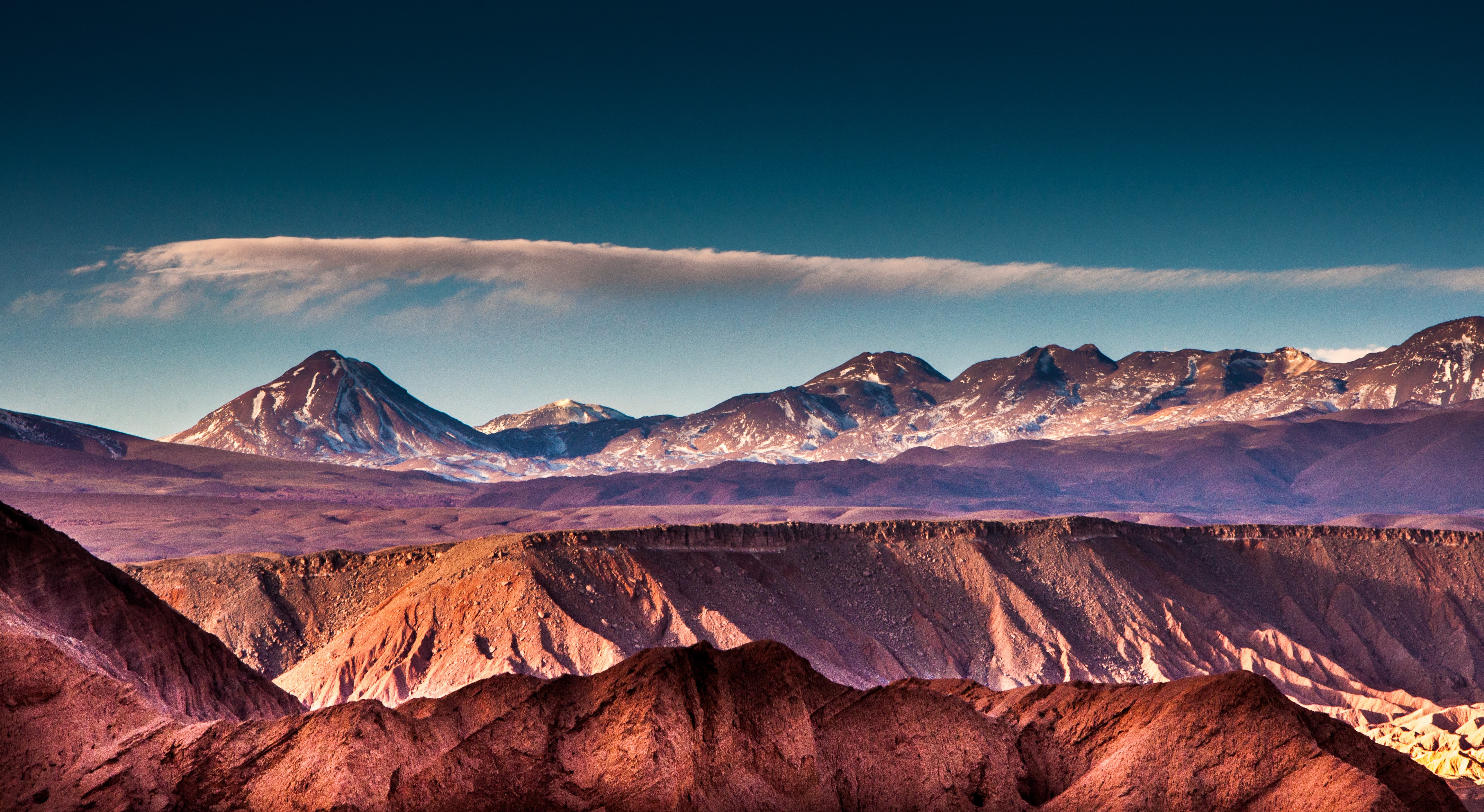 4K Mountains and Sky with Clouds HD Wallpaper