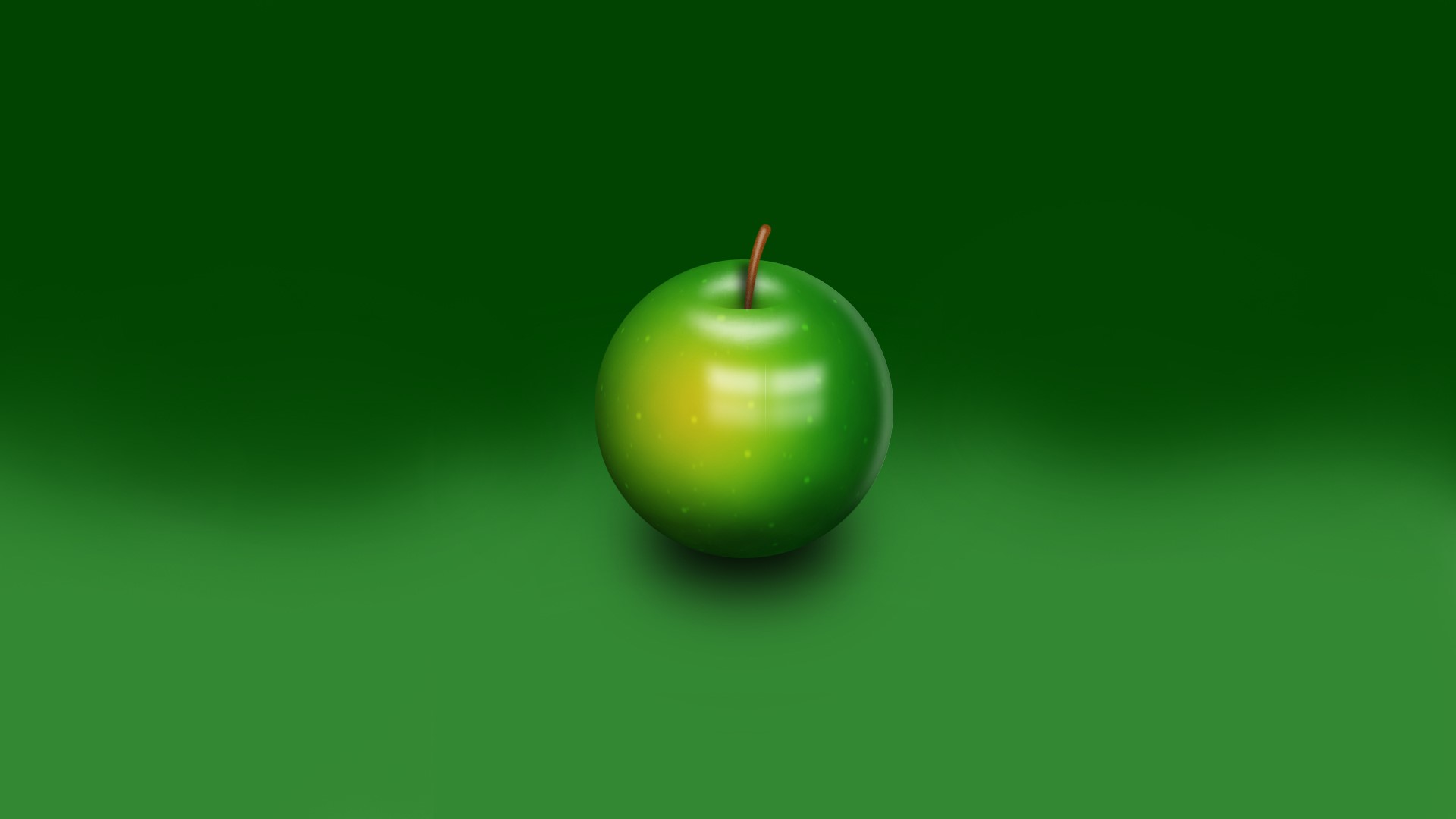 Green apple on a green background HD Wallpaper
