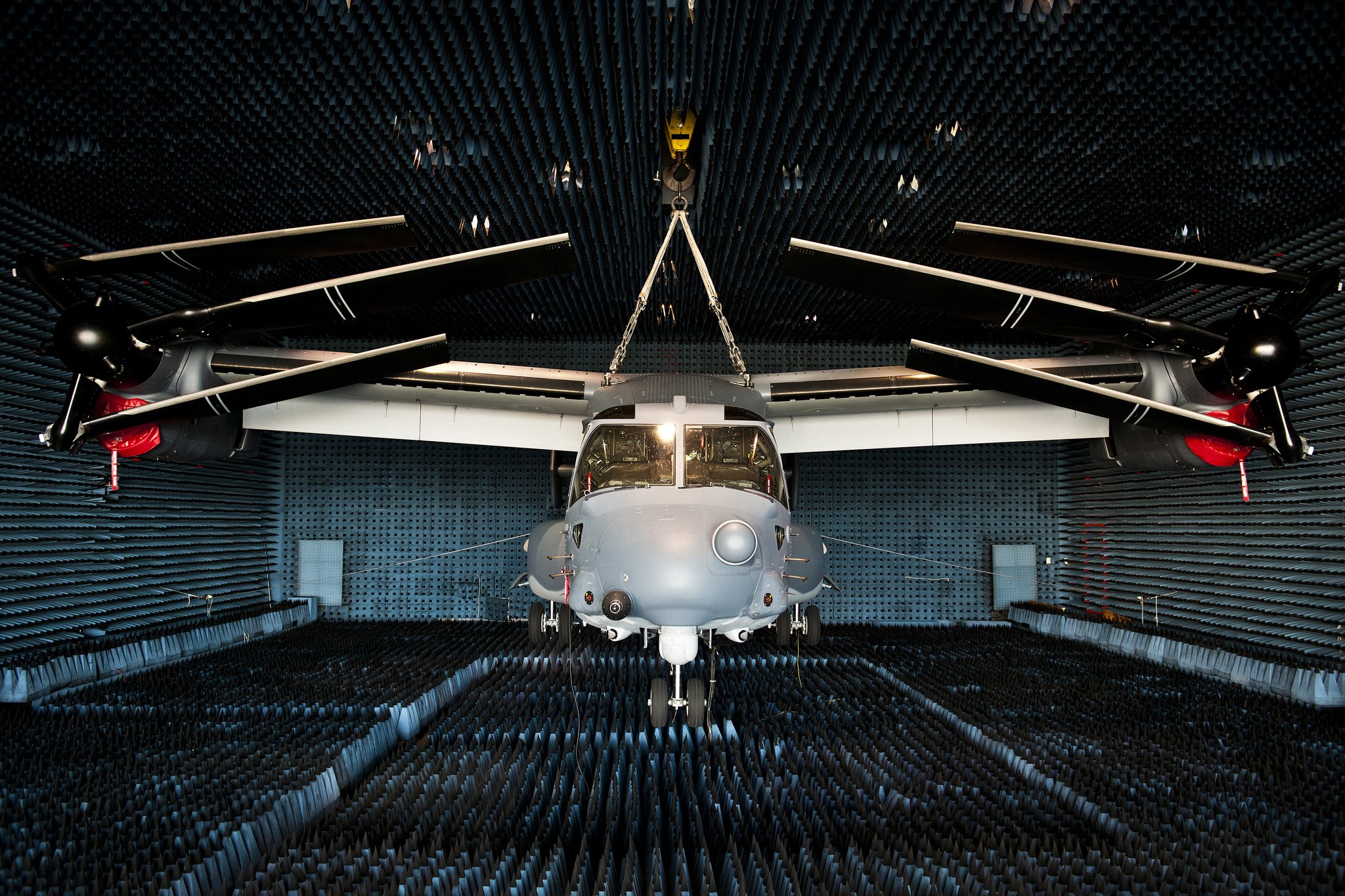 CV-22 Osprey aircraft in an anechoic chamber HD Wallpaper