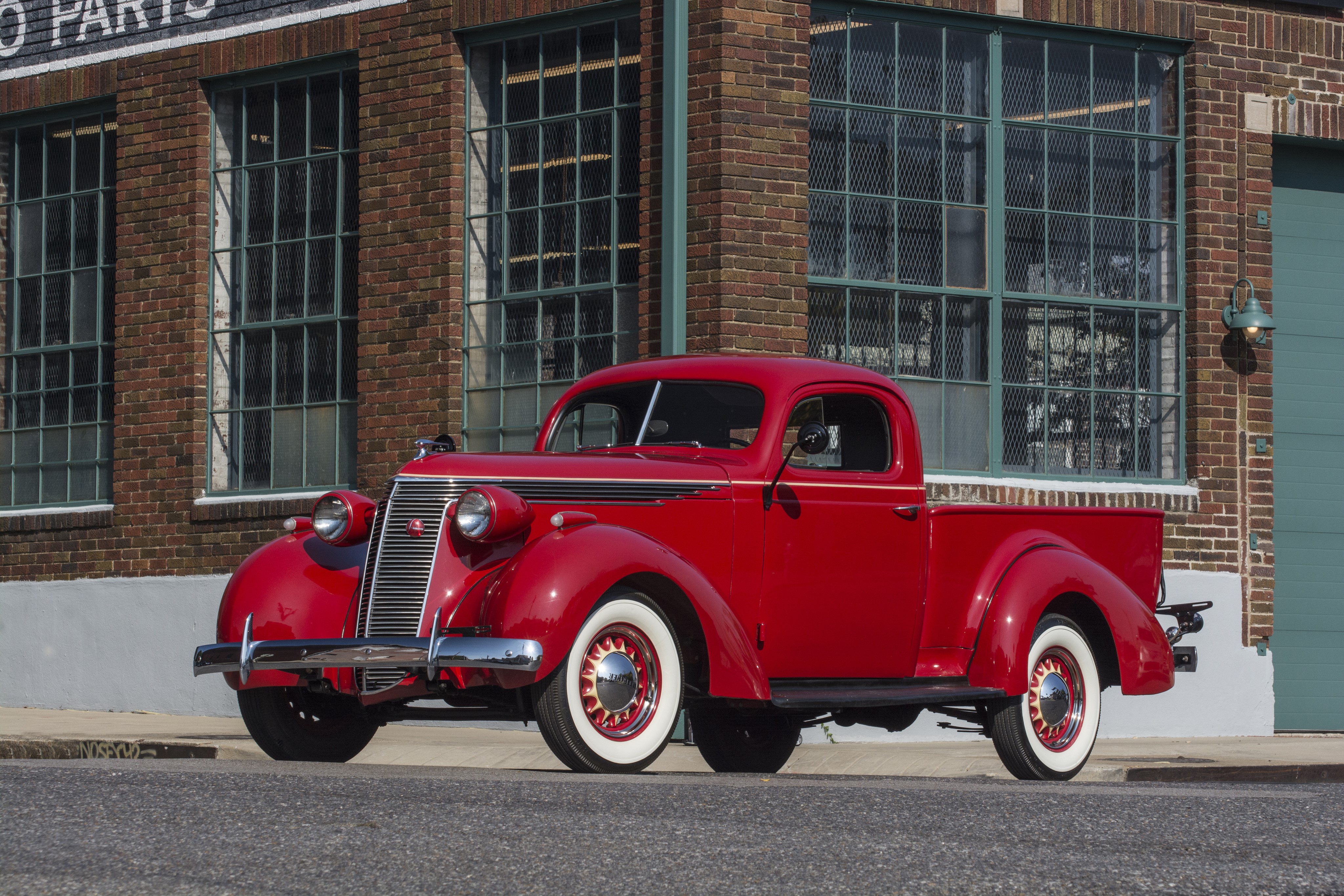 4K 1937 Studebaker Model J5 Coupe-Express Red Truck HD Wallpaper