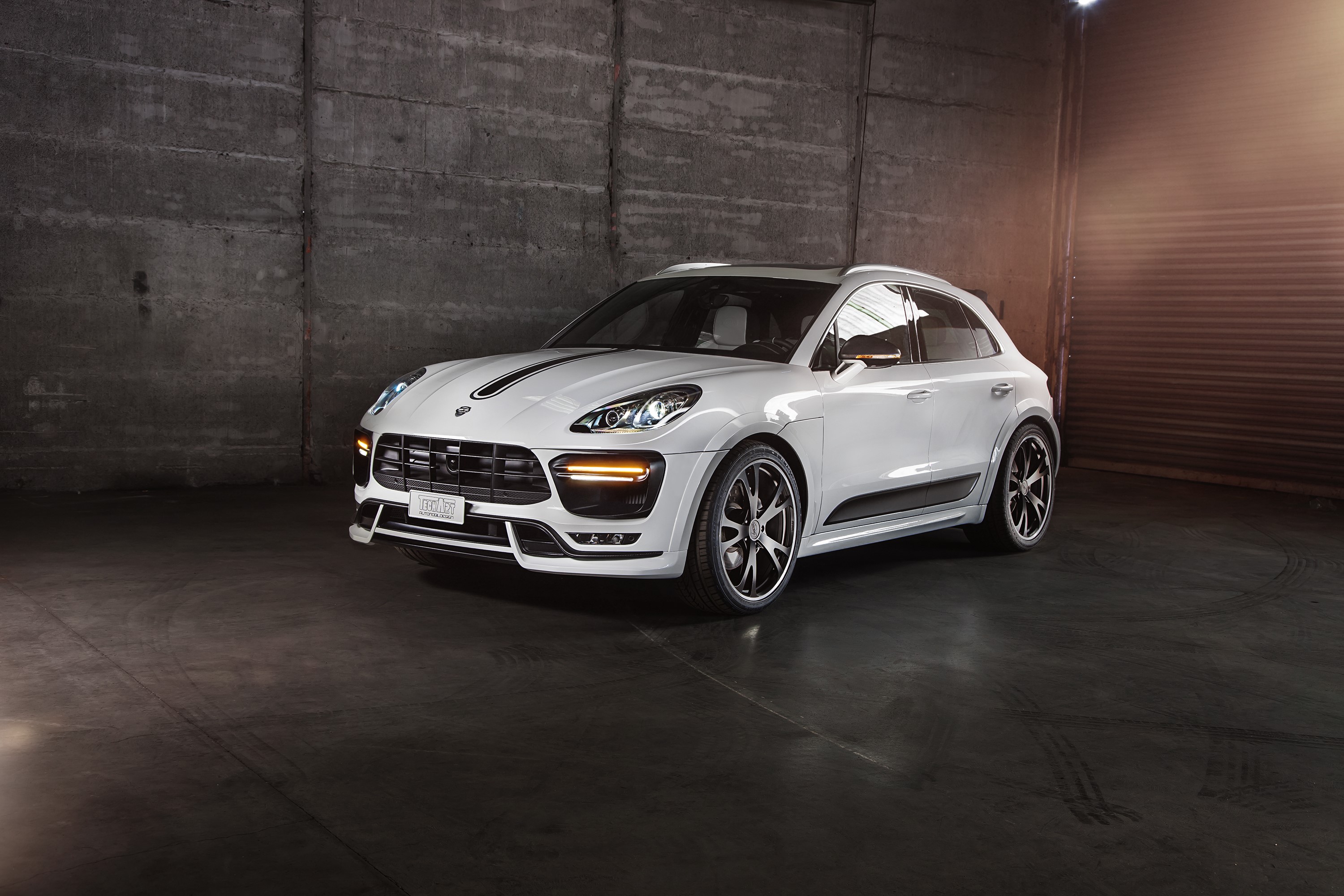 White 2014 TechArt Macan 95B Porsche HD Wallpaper