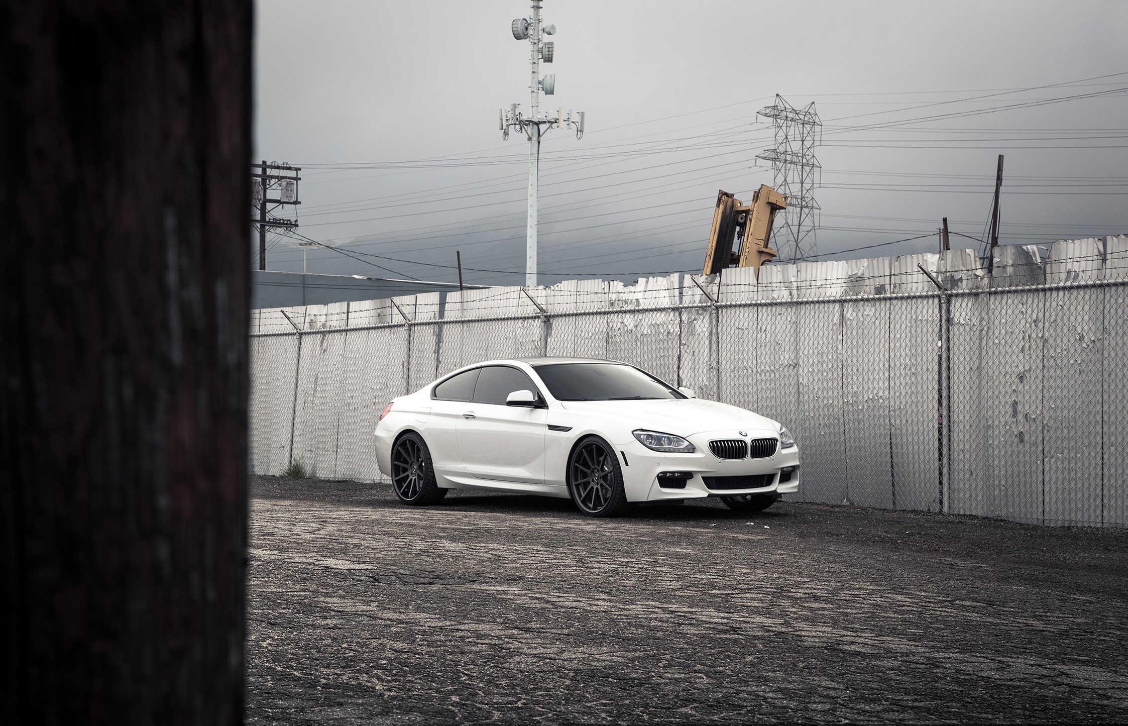 White BMW 640i Coupe with Giovanna Wheels HD Wallpaper