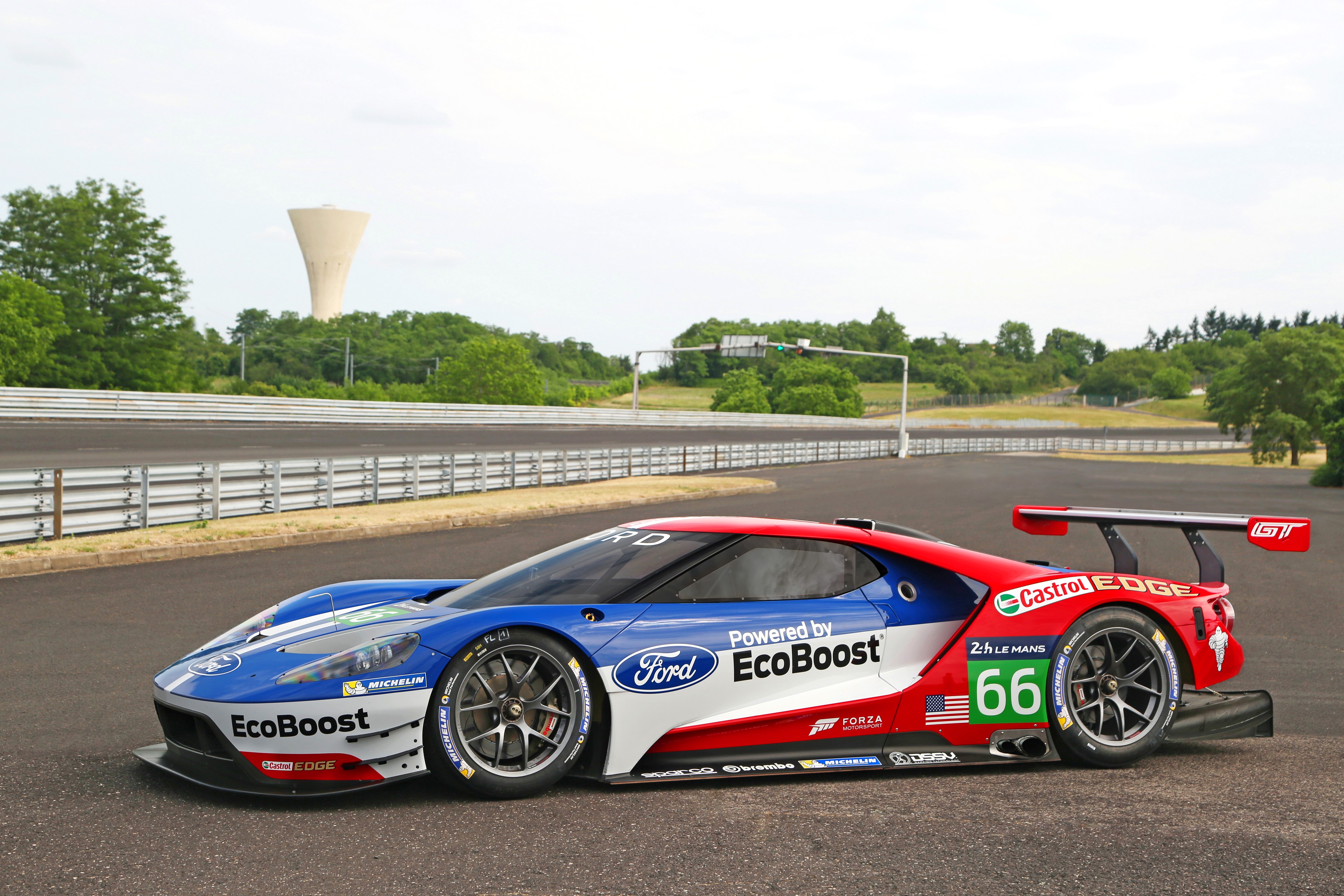 Ford GT Race Car with "Powered by EcoBoost" Livery HD Wallpaper
