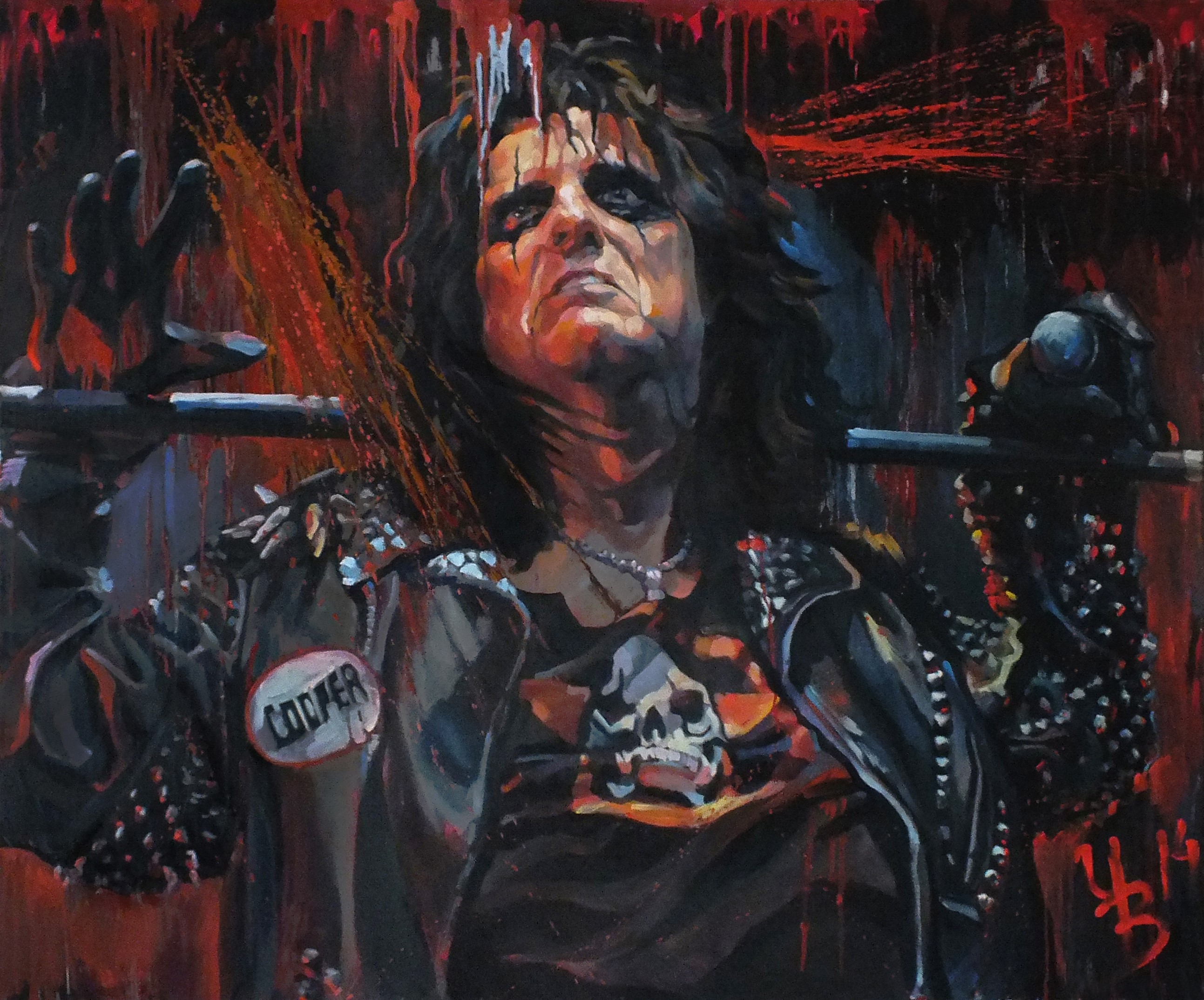 Alice Cooper from Welcome to My Nightmare painting HD Wallpaper