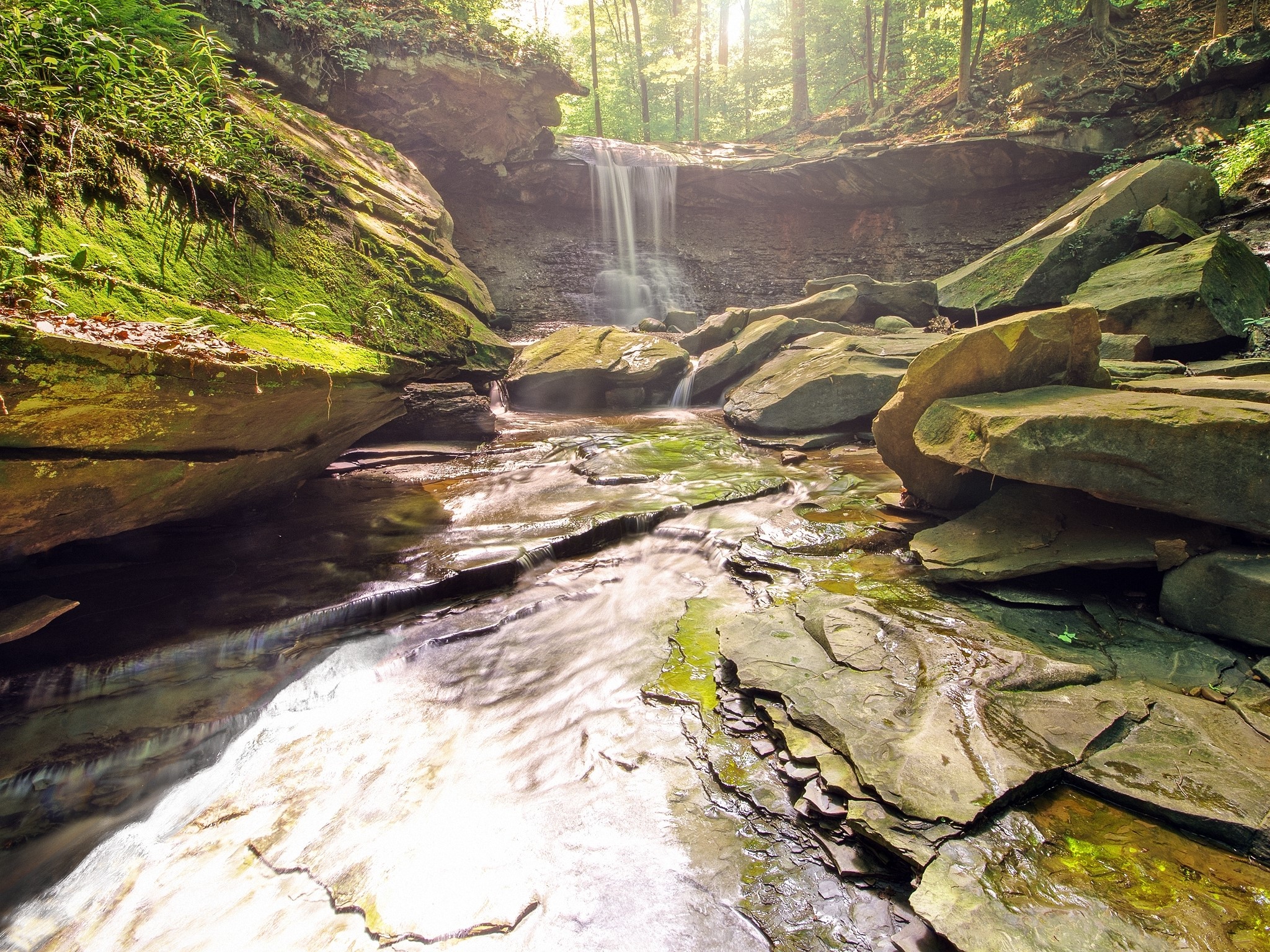 Waterfall in Cuyahoga Valley National Park, Ohio HD Wallpaper
