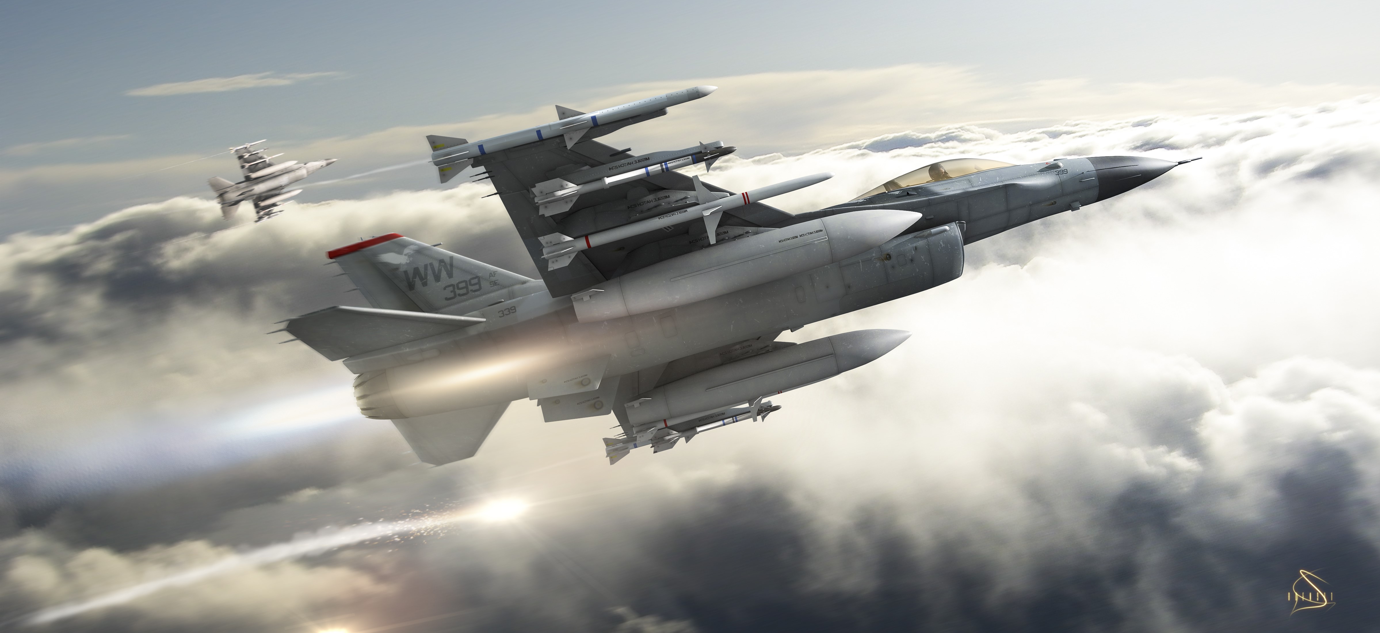 4K Fighter Airplanes in Flight HD Wallpaper